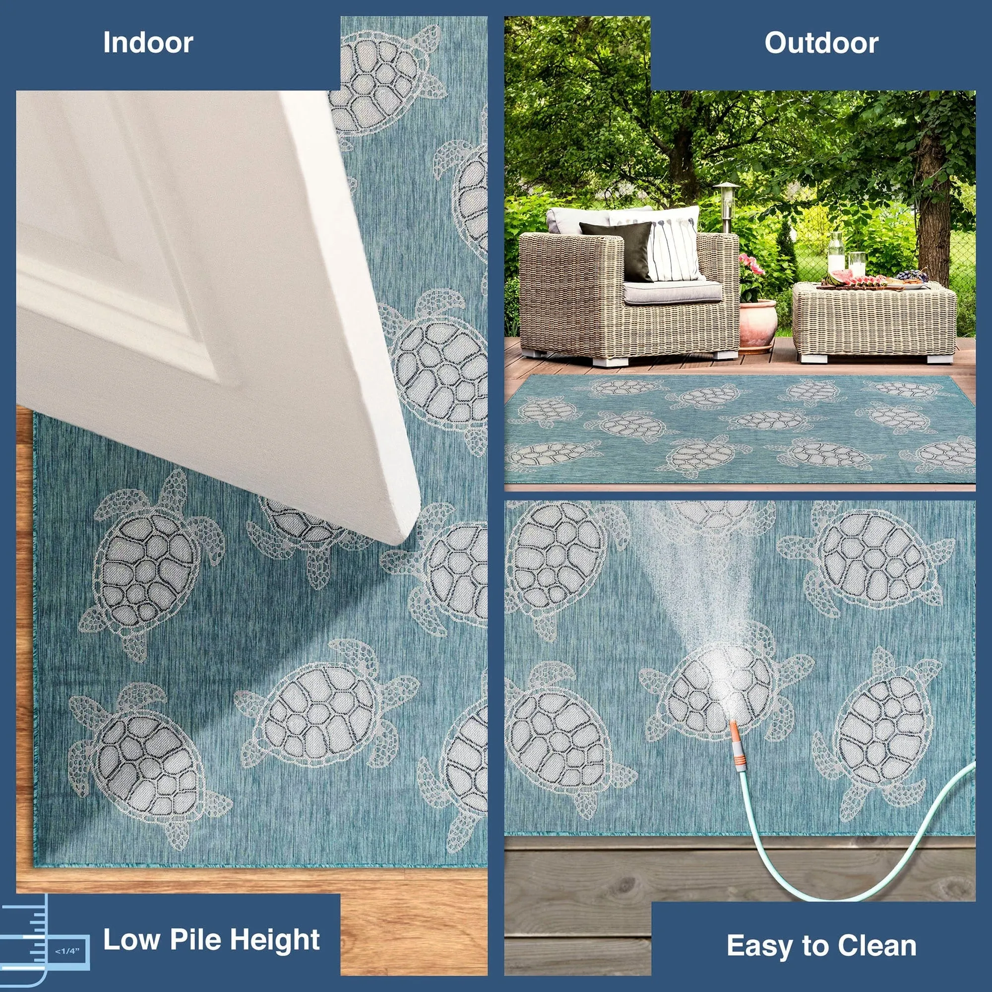 Liora Manne Carmel Collection Sea Turtles Indoor/ Outdoor Area Rug