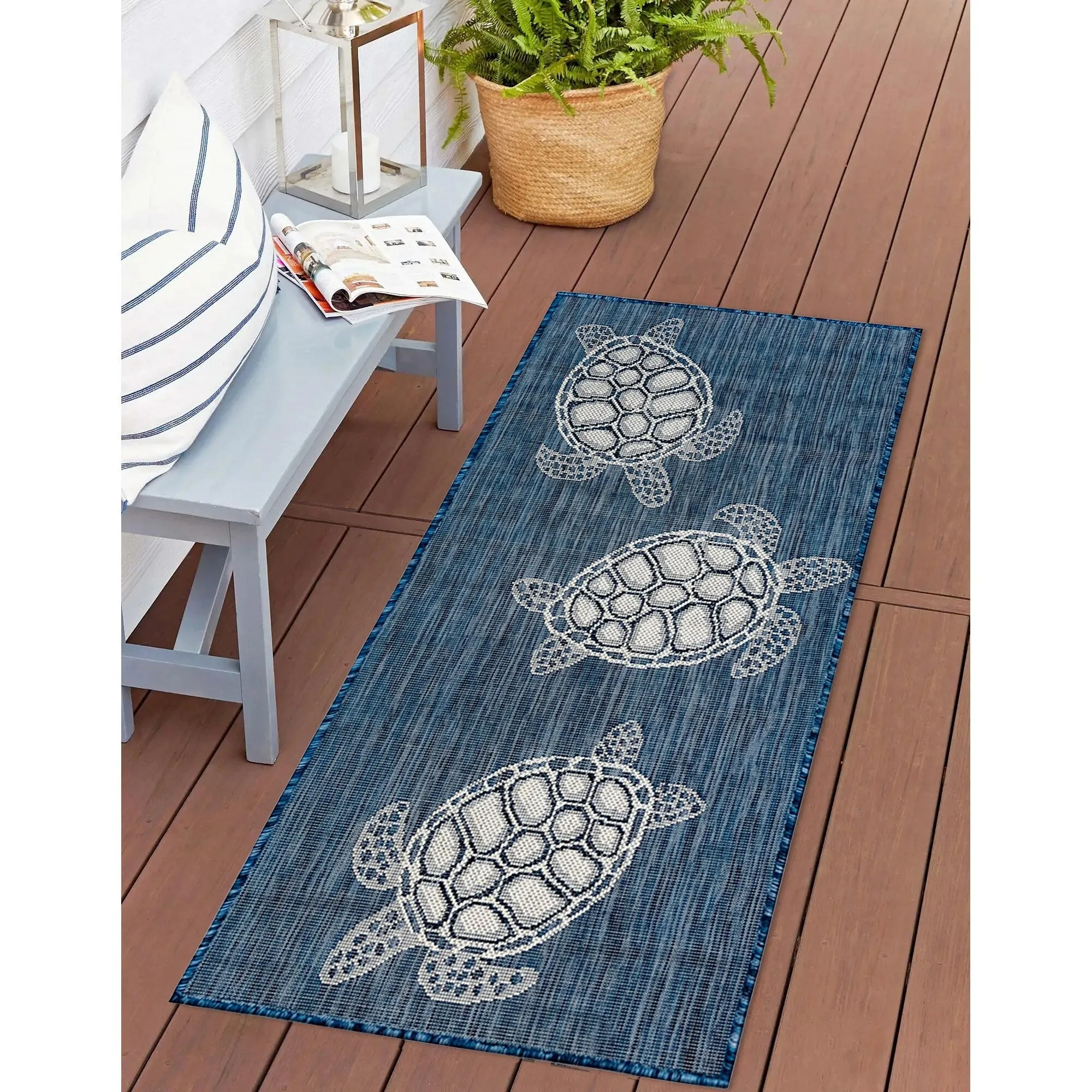 Liora Manne Carmel Collection Sea Turtles Indoor/ Outdoor Area Rug
