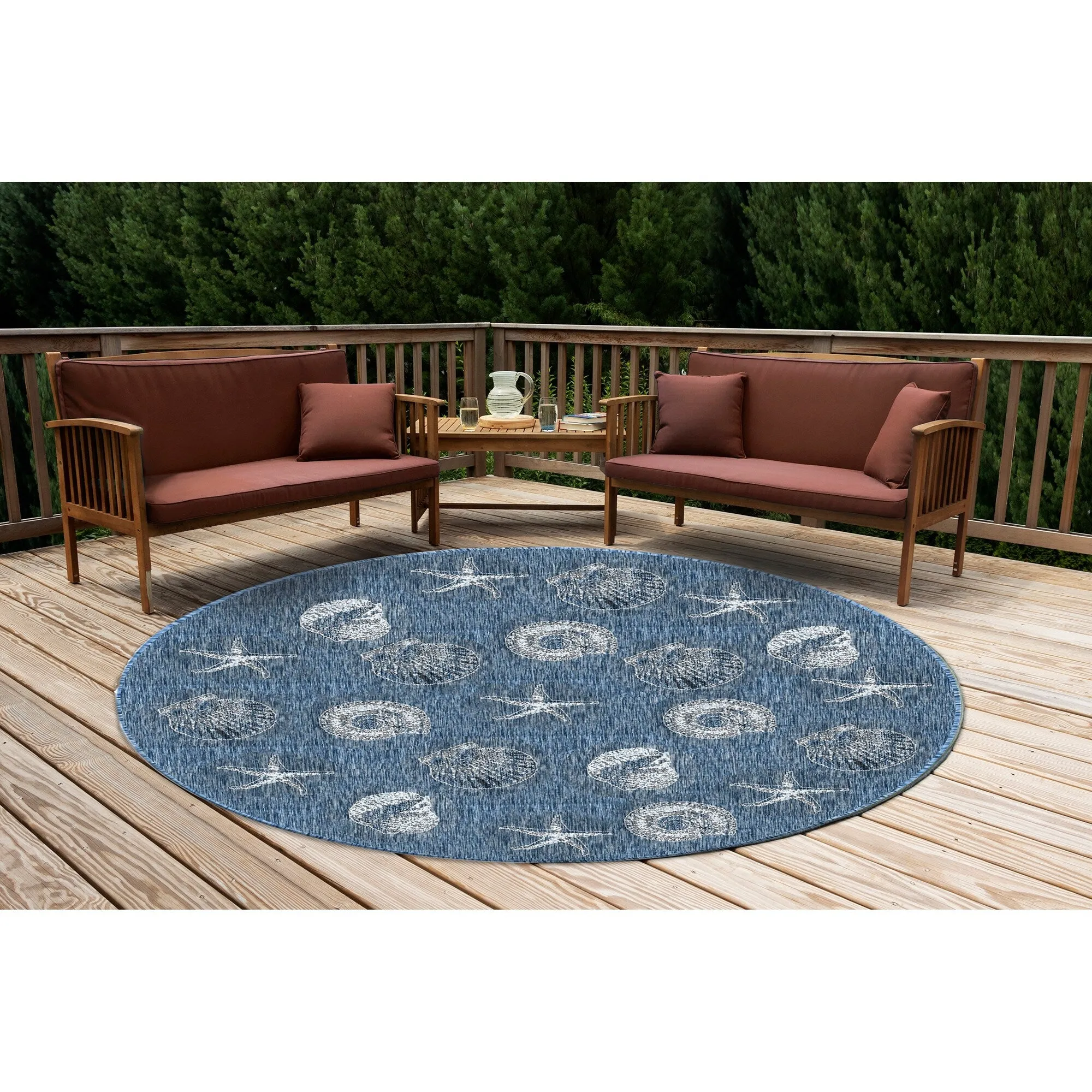 Liora Manne Carmel Shells Casual Indoor/ Outdoor Flat Area Rug