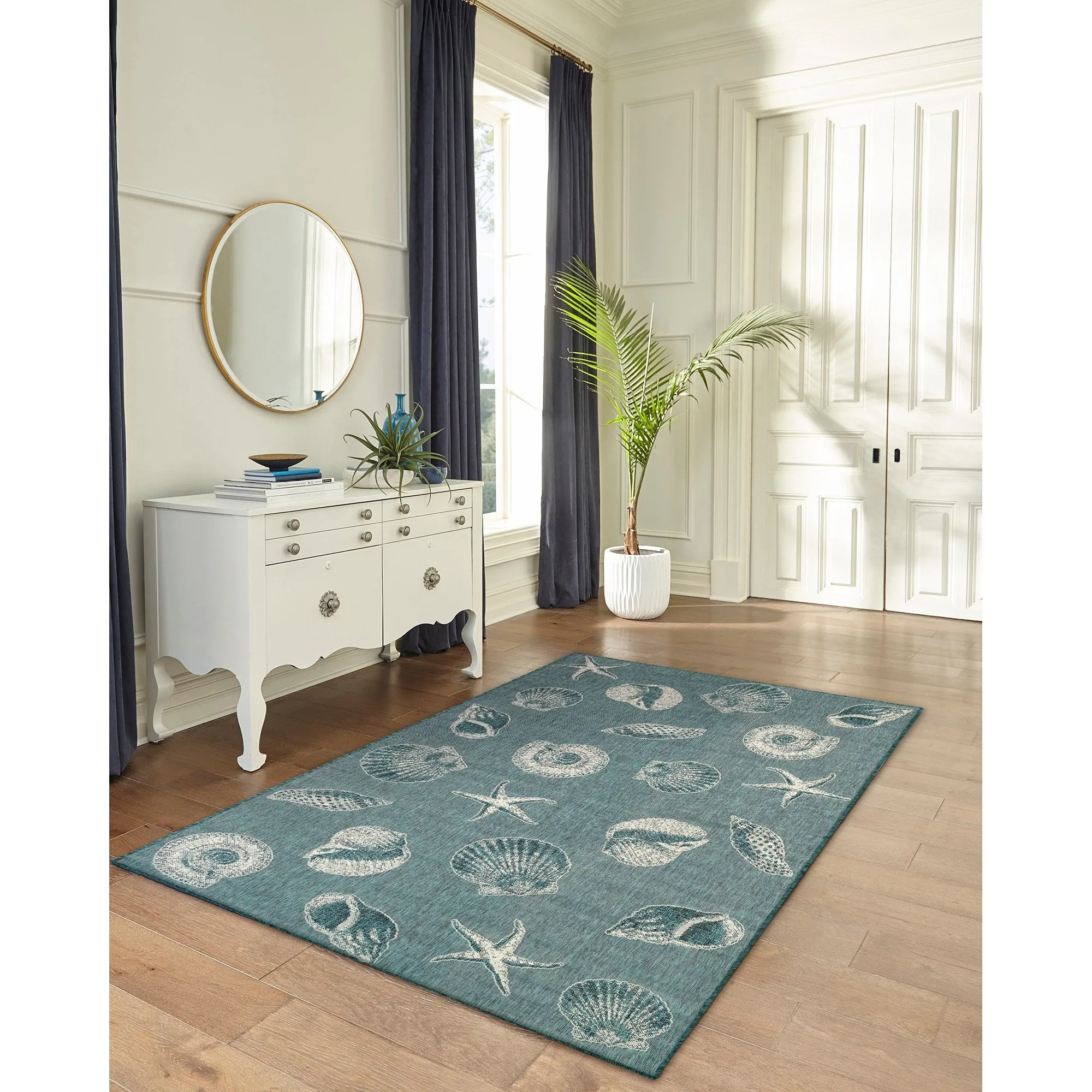 Liora Manne Carmel Shells Casual Indoor/ Outdoor Flat Area Rug