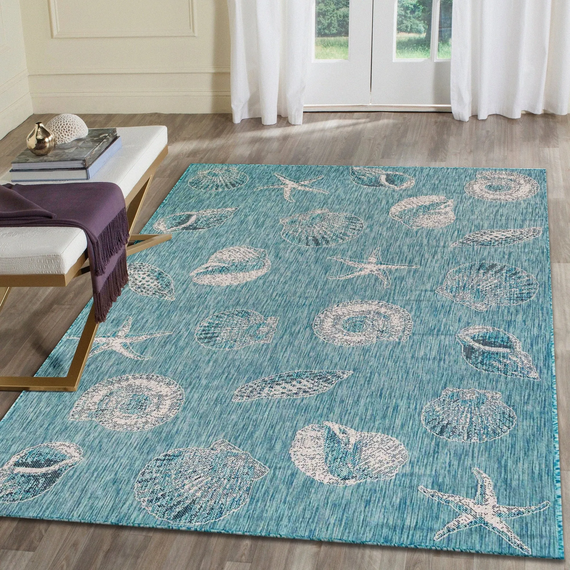 Liora Manne Carmel Shells Casual Indoor/ Outdoor Flat Area Rug