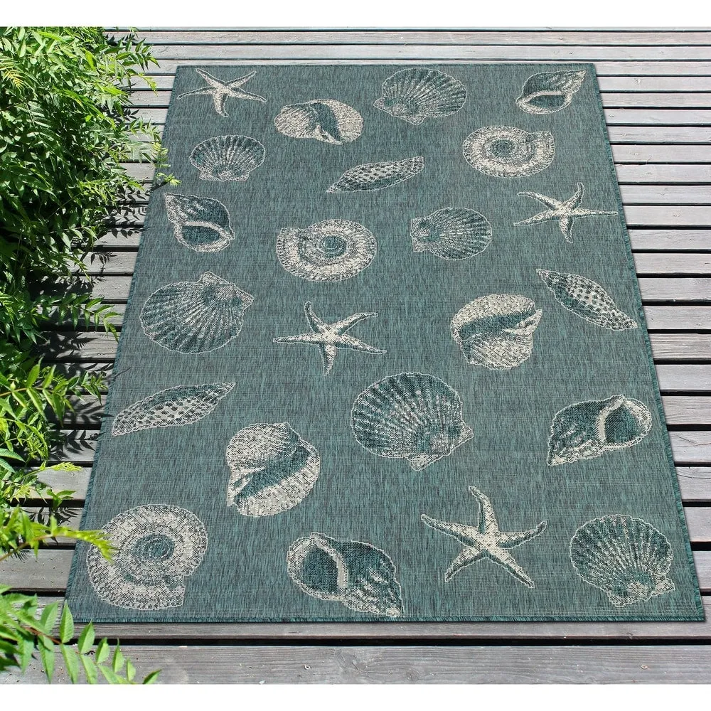 Liora Manne Carmel Shells Casual Indoor/ Outdoor Flat Area Rug