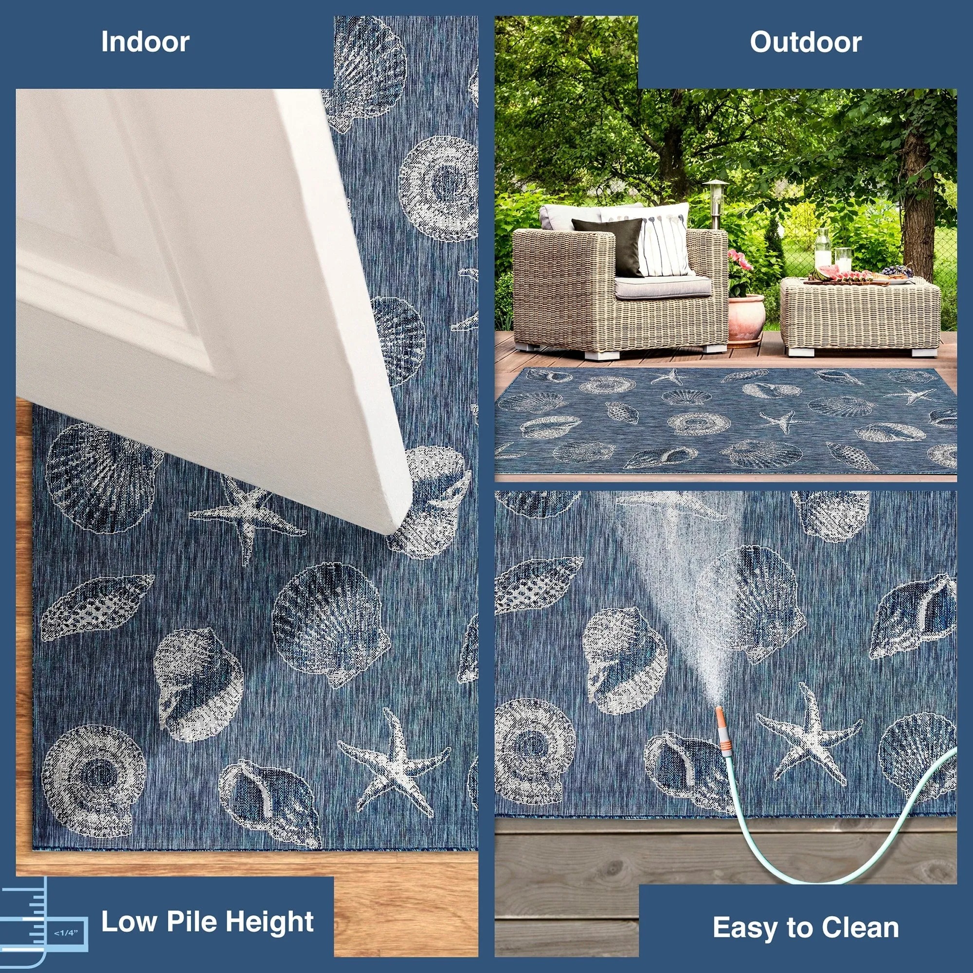 Liora Manne Carmel Shells Casual Indoor/ Outdoor Flat Area Rug