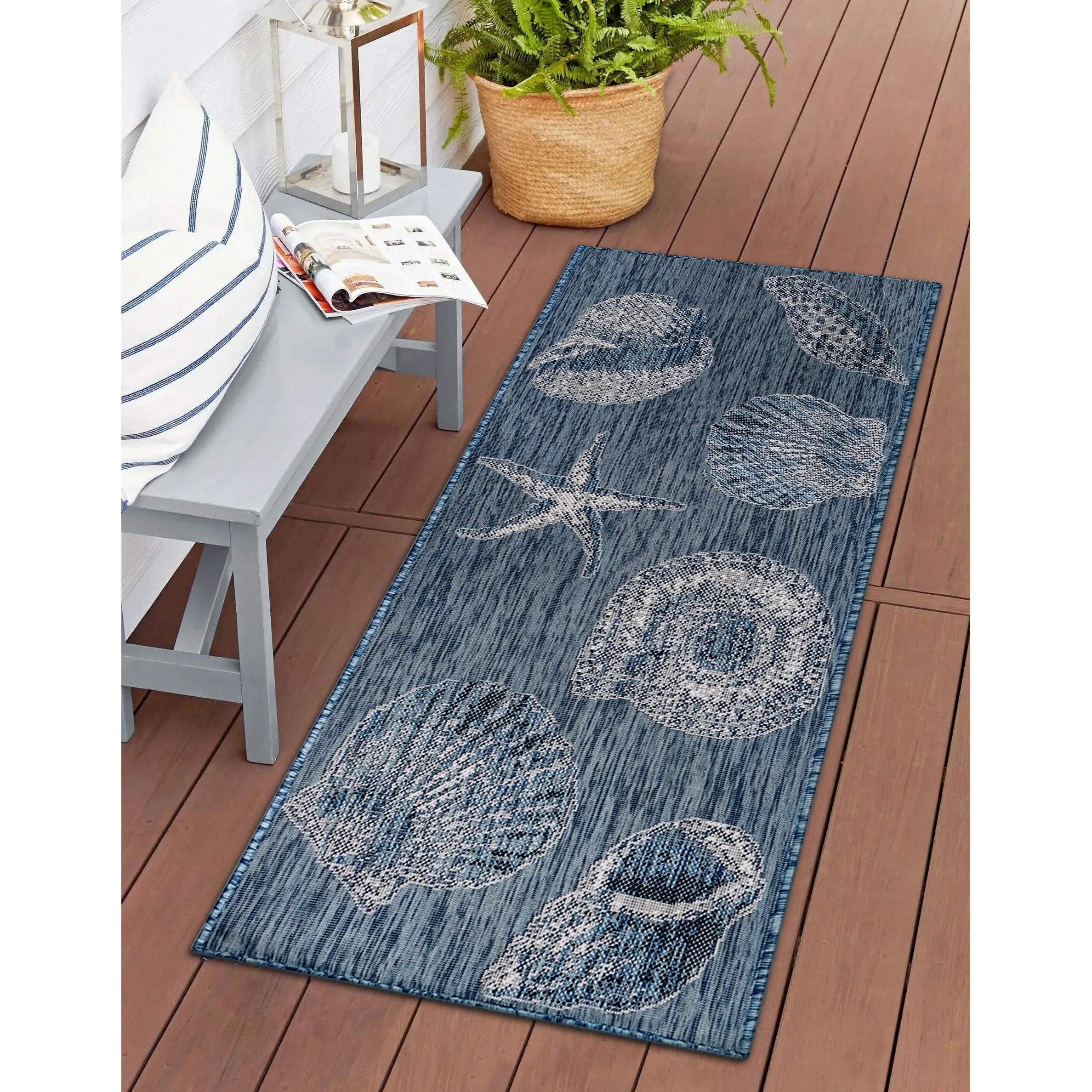 Liora Manne Carmel Shells Casual Indoor/ Outdoor Flat Area Rug