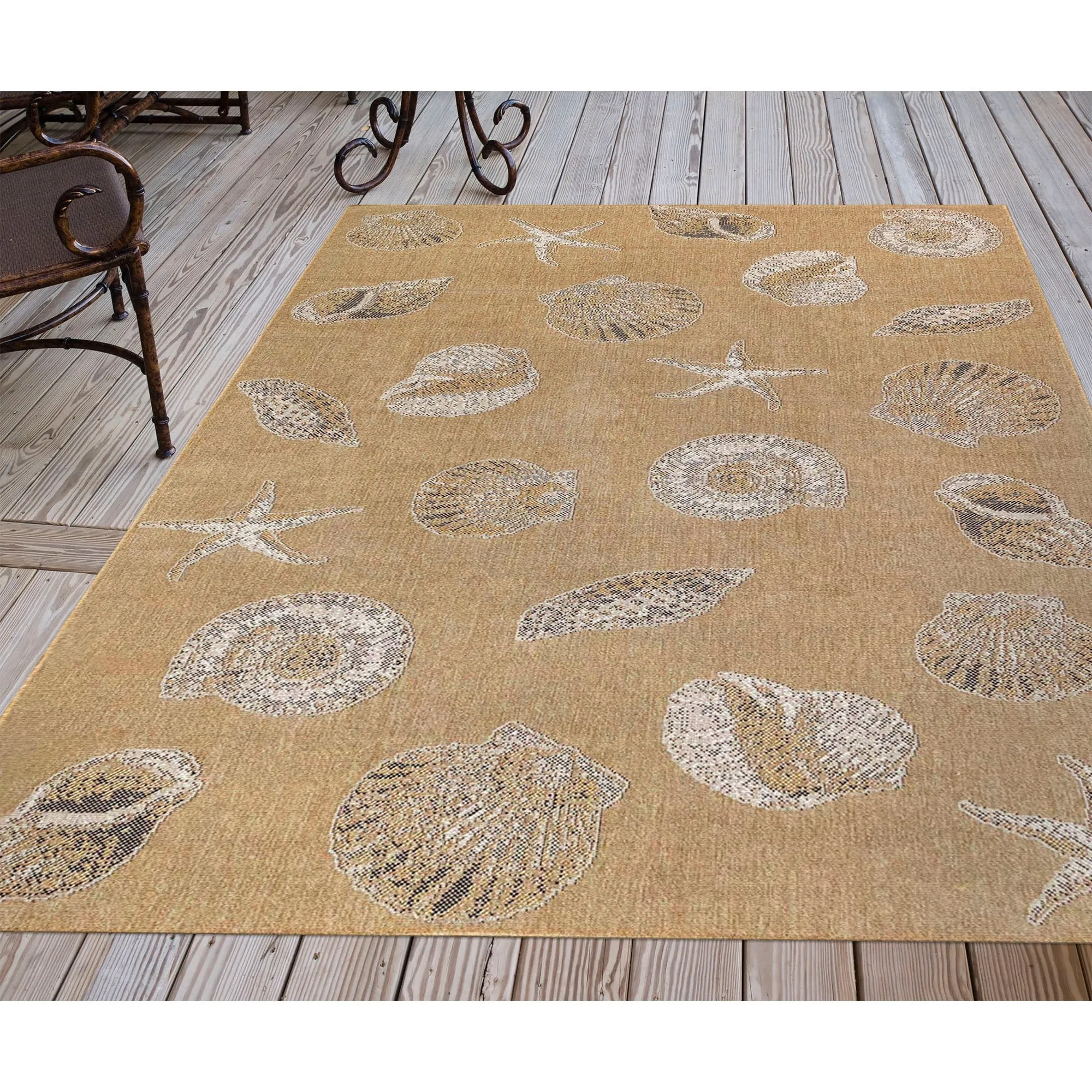 Liora Manne Carmel Shells Casual Indoor/ Outdoor Flat Area Rug