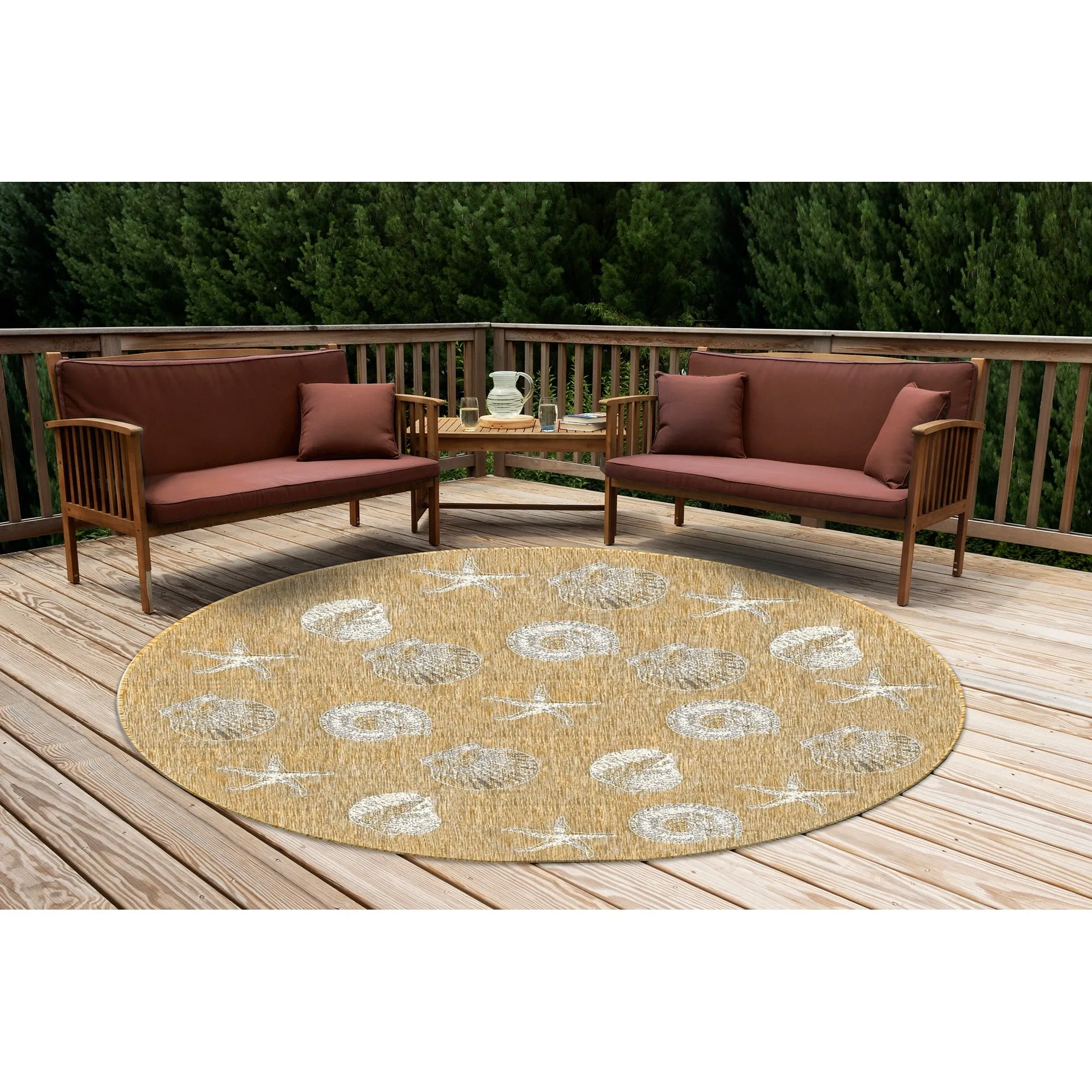 Liora Manne Carmel Shells Casual Indoor/ Outdoor Flat Area Rug