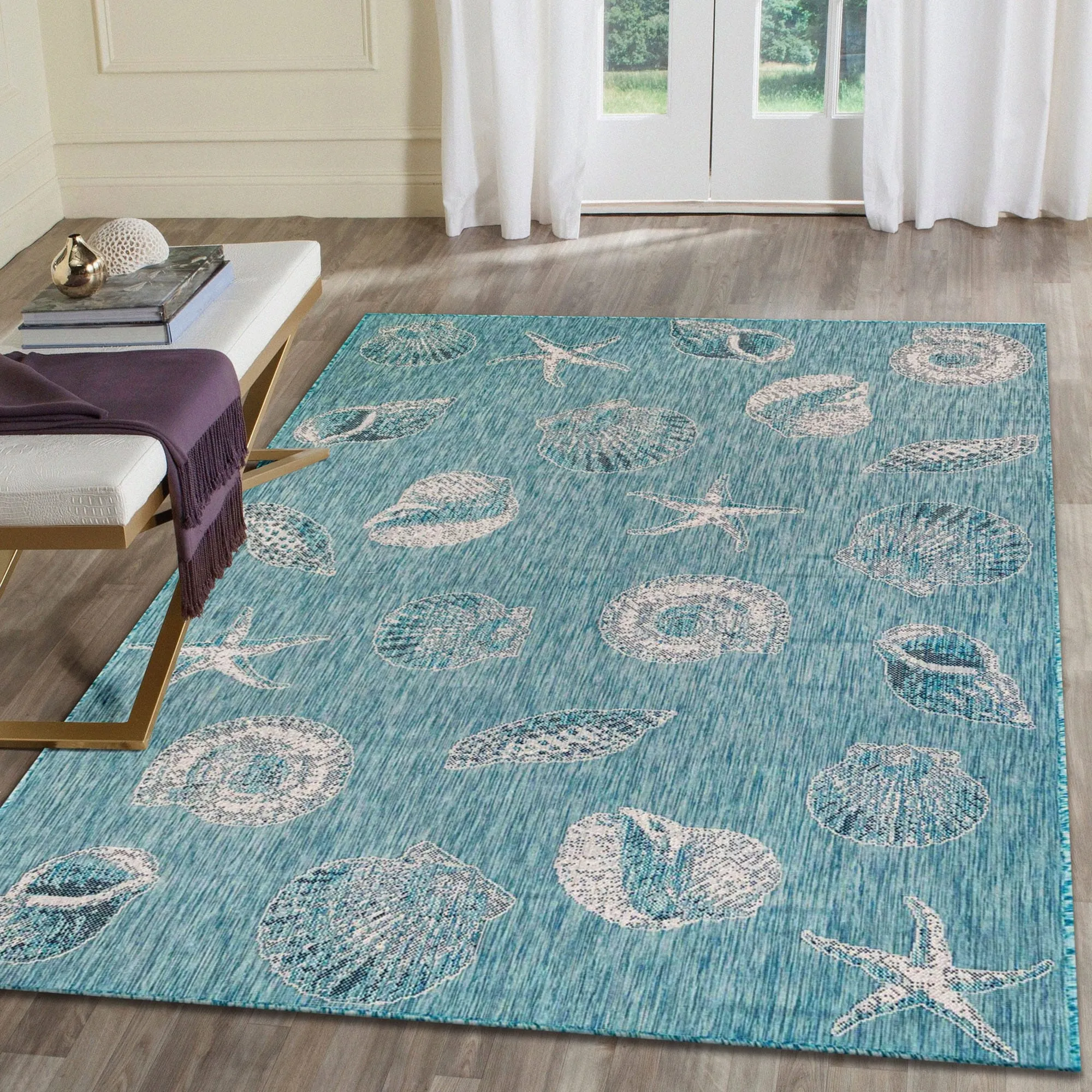Liora Manne Carmel Shells Casual Indoor/ Outdoor Flat Area Rug