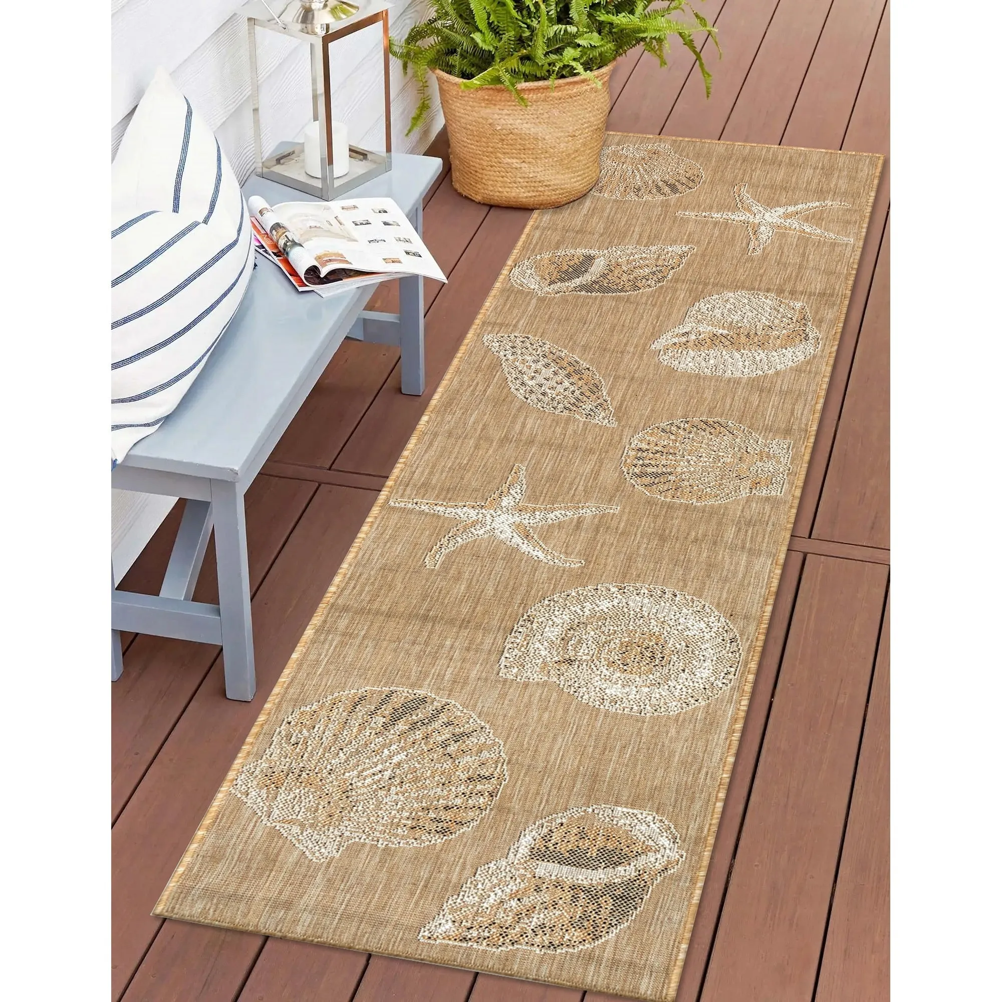 Liora Manne Carmel Shells Casual Indoor/ Outdoor Flat Area Rug