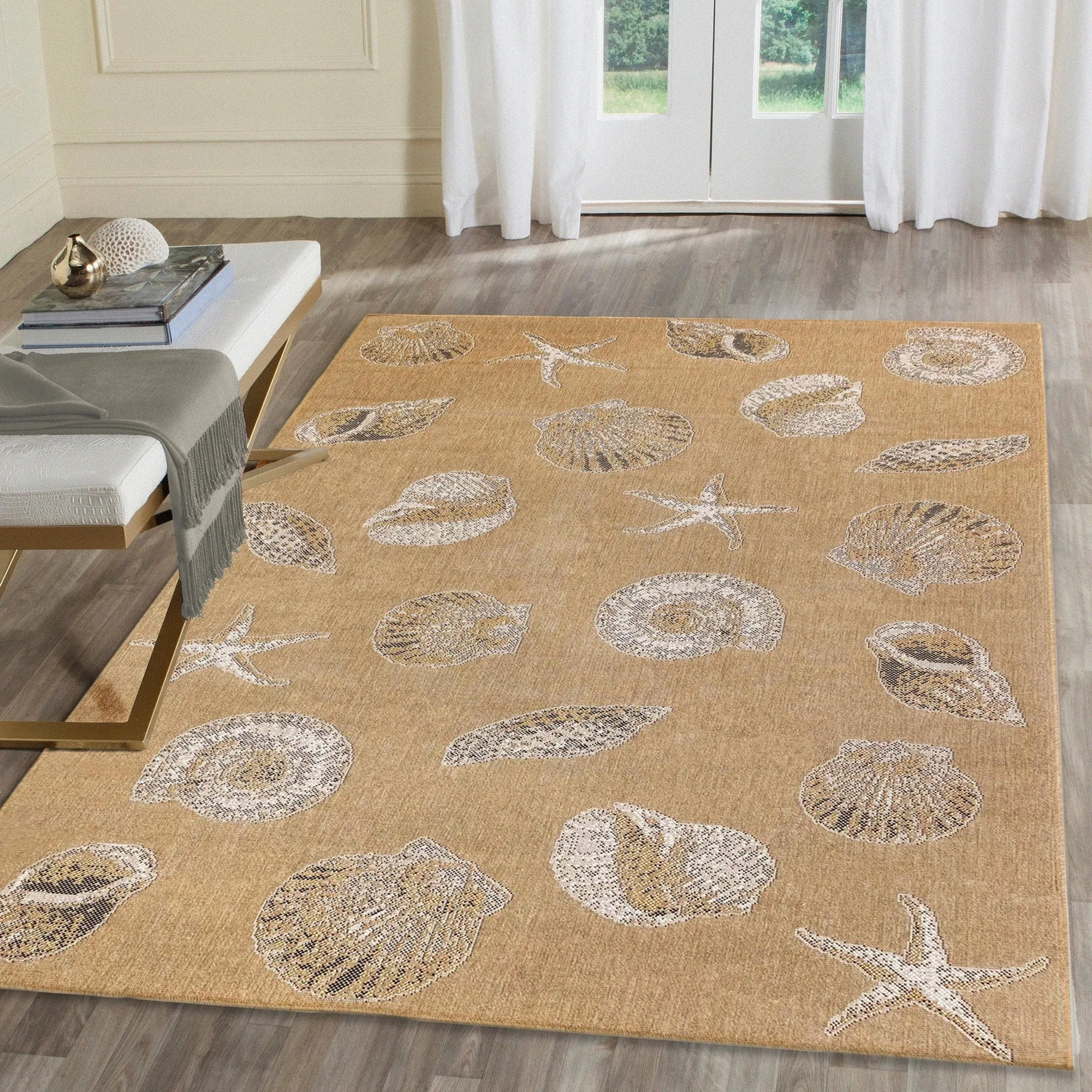Liora Manne Carmel Shells Casual Indoor/ Outdoor Flat Area Rug