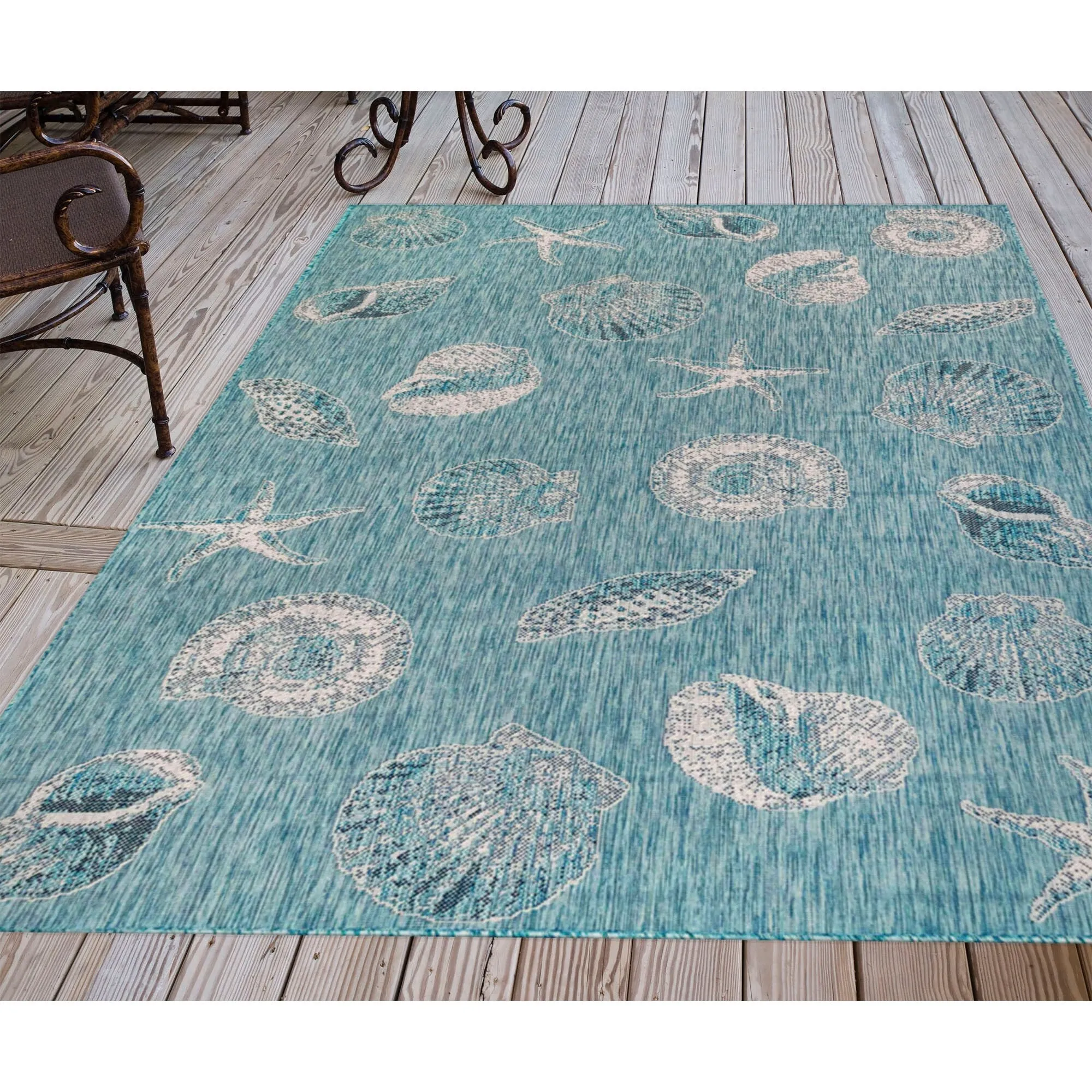 Liora Manne Carmel Shells Casual Indoor/ Outdoor Flat Area Rug