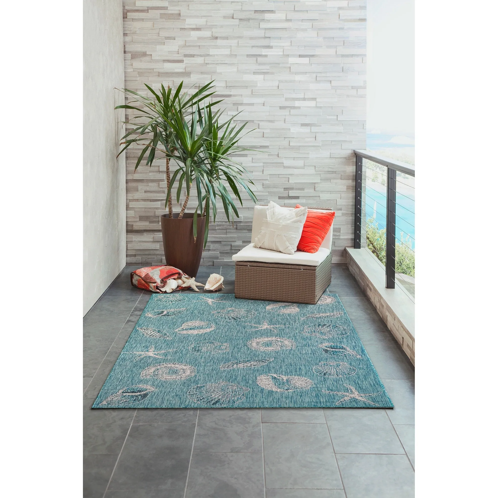 Liora Manne Carmel Shells Casual Indoor/ Outdoor Flat Area Rug