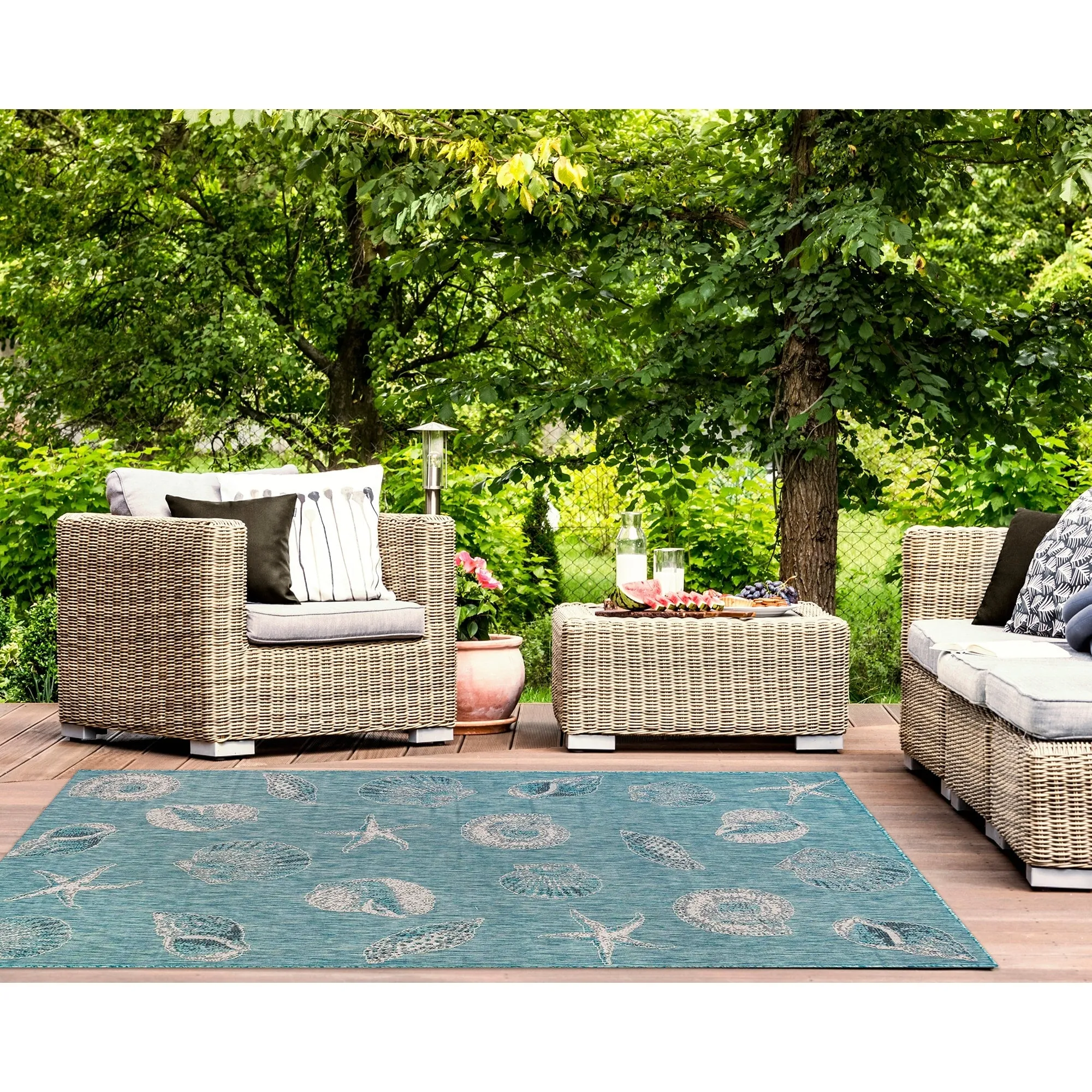 Liora Manne Carmel Shells Casual Indoor/ Outdoor Flat Area Rug