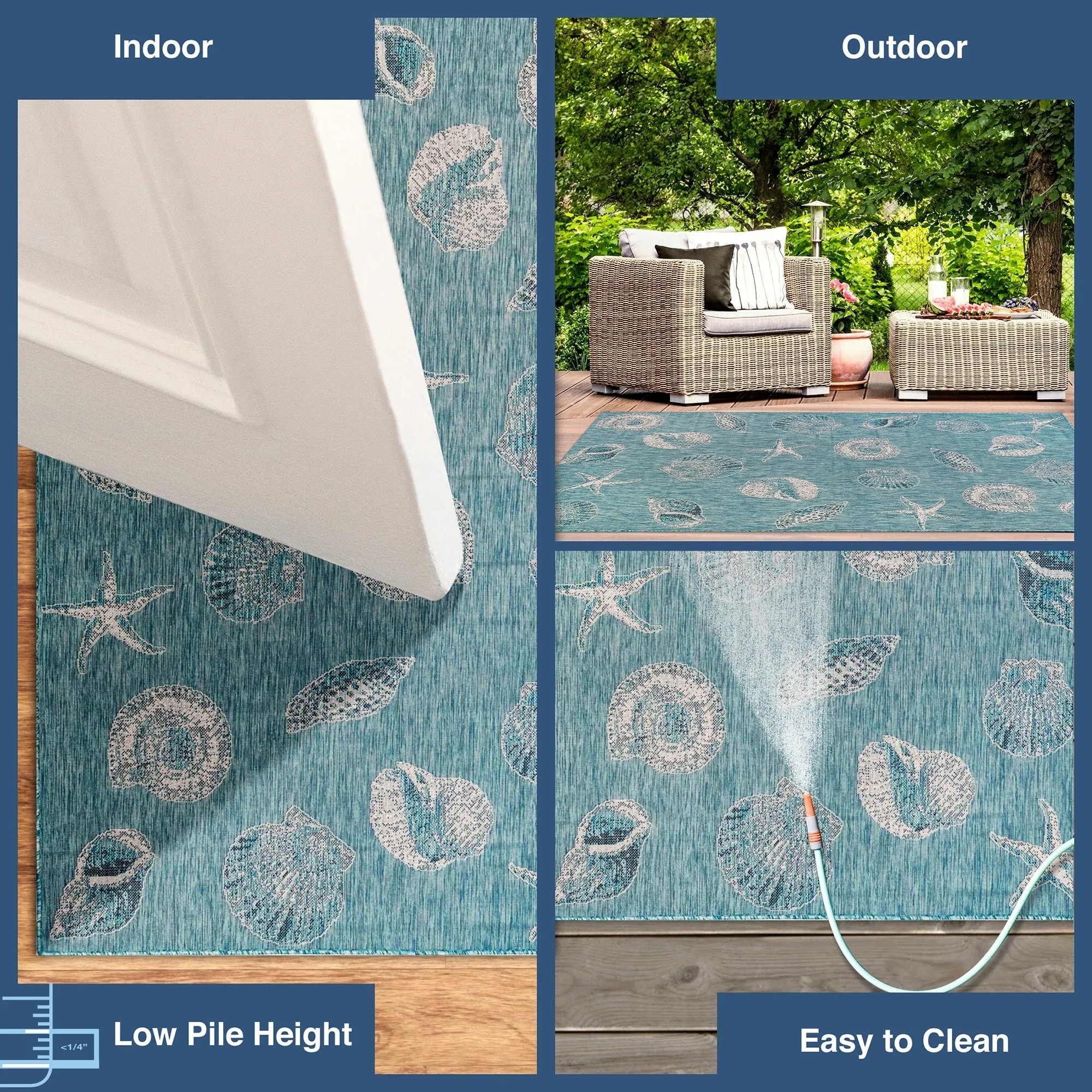 Liora Manne Carmel Shells Casual Indoor/ Outdoor Flat Area Rug