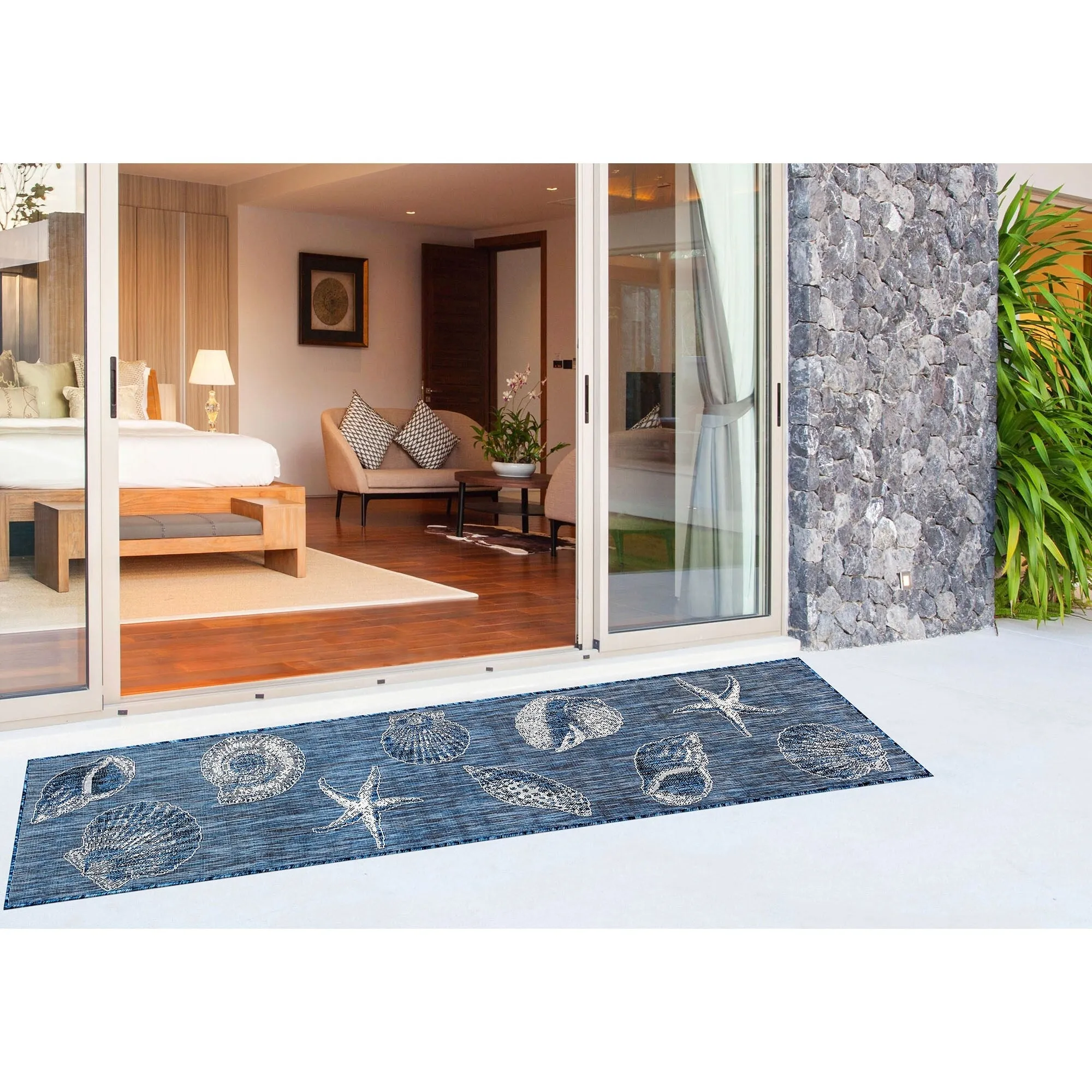 Liora Manne Carmel Shells Casual Indoor/ Outdoor Flat Area Rug
