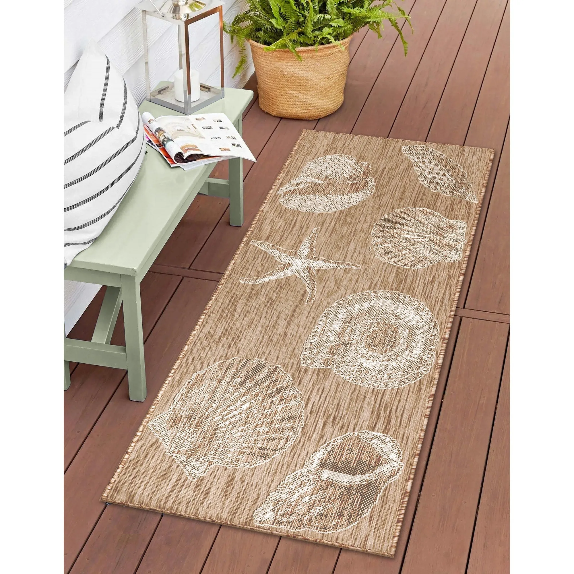 Liora Manne Carmel Shells Casual Indoor/ Outdoor Flat Area Rug