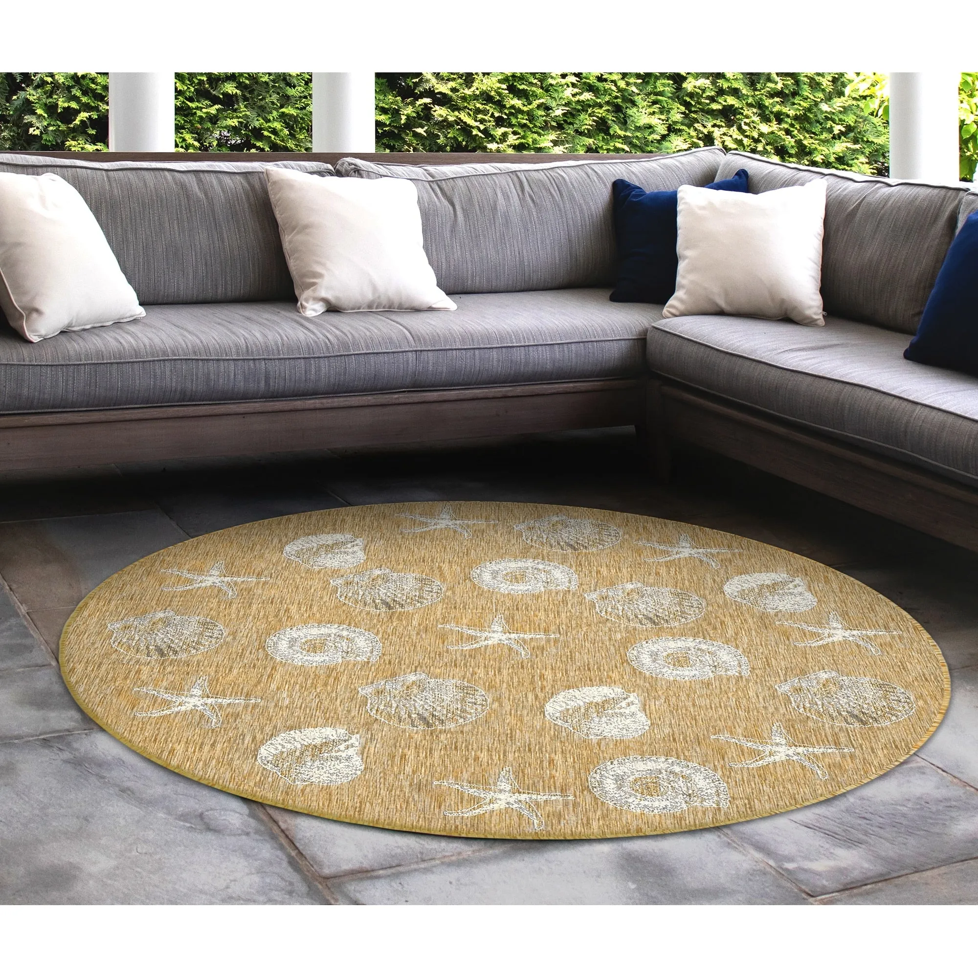 Liora Manne Carmel Shells Casual Indoor/ Outdoor Flat Area Rug