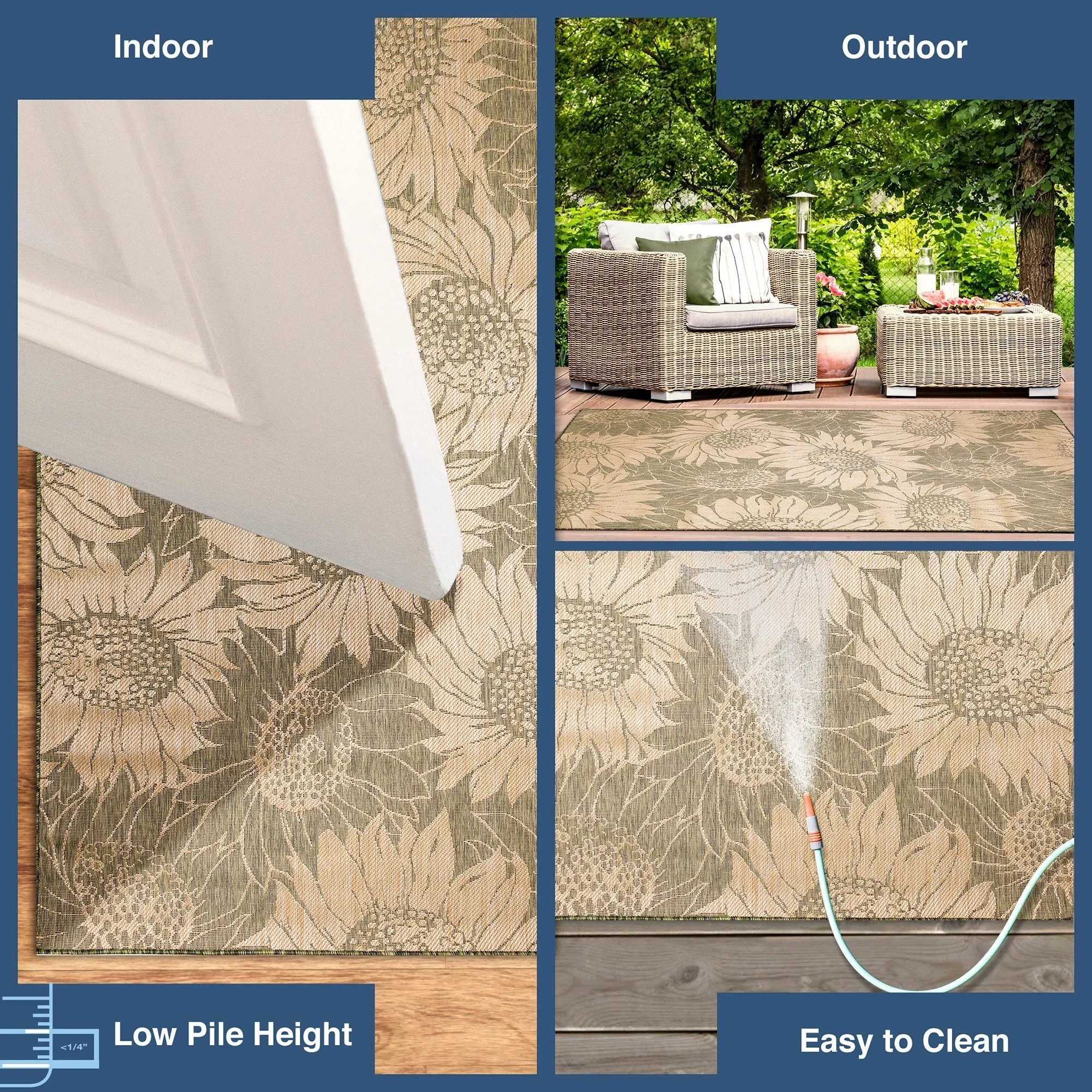 Liora Manne Carmel Sunflower Field Indoor/Outdoor Rug