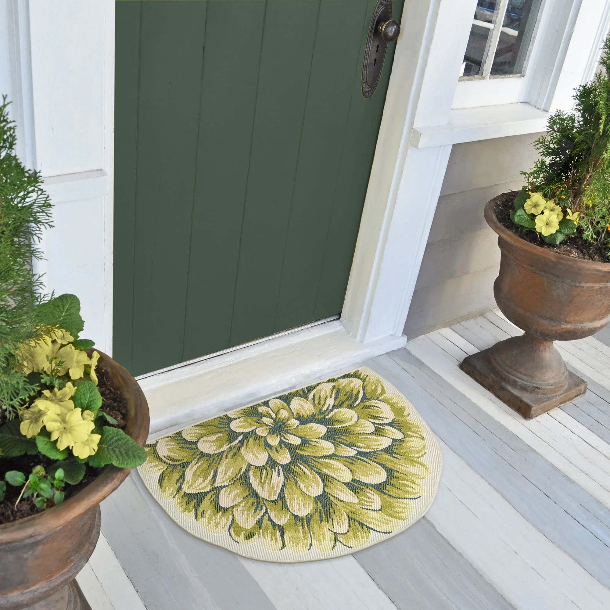 Liora Manne Esencia Mum Indoor/Outdoor Mat Green 3'3x3'3