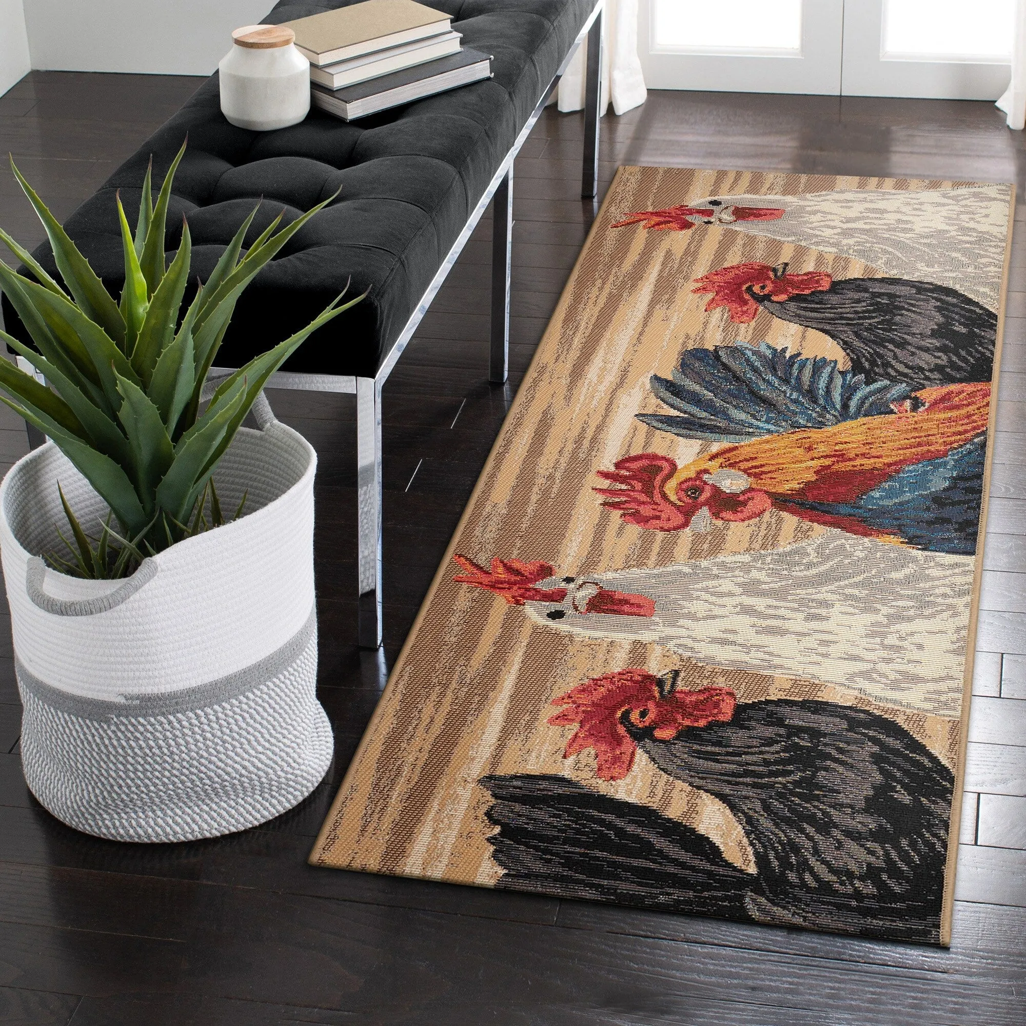 Liora Manne Esencia Three Roosters Indoor/Outdoor Mat