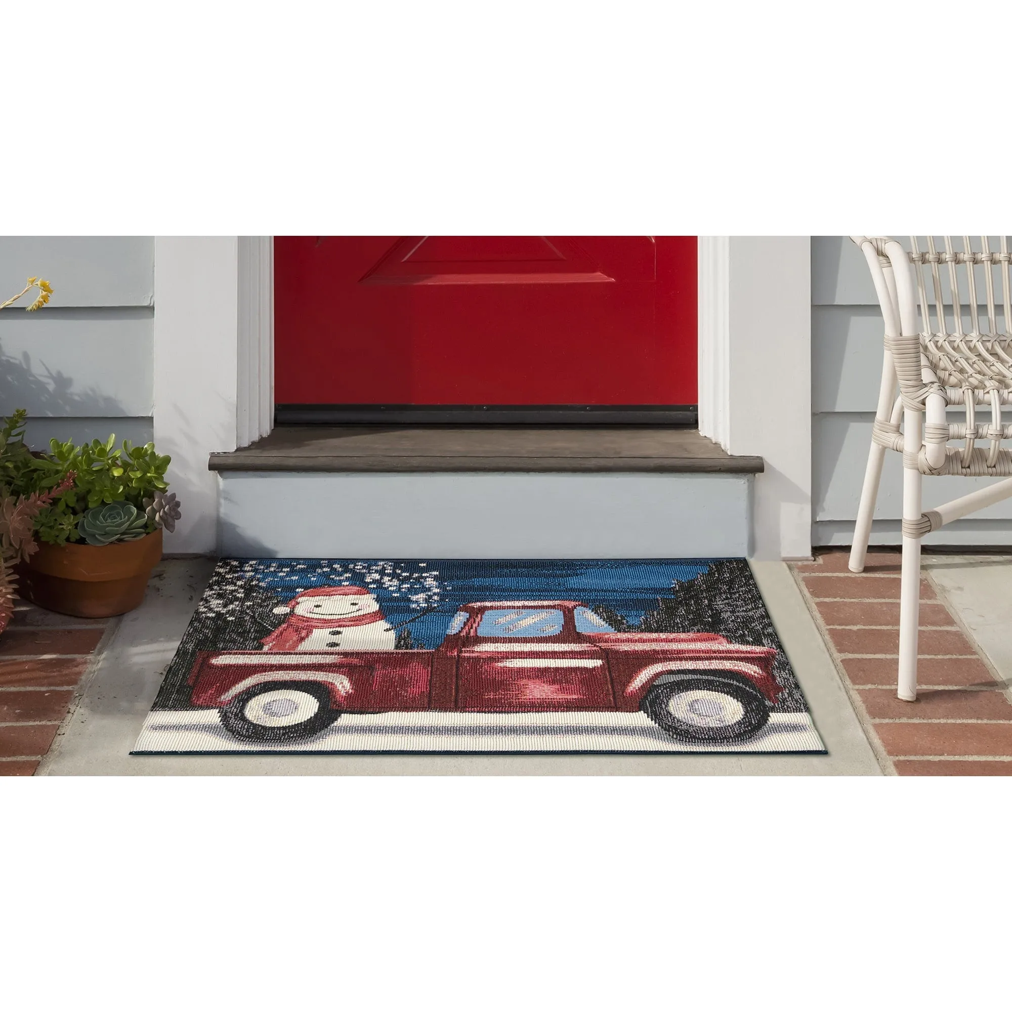 Liora Manne Esencia Truck Load Of Cheer Indoor/Outdoor Mat