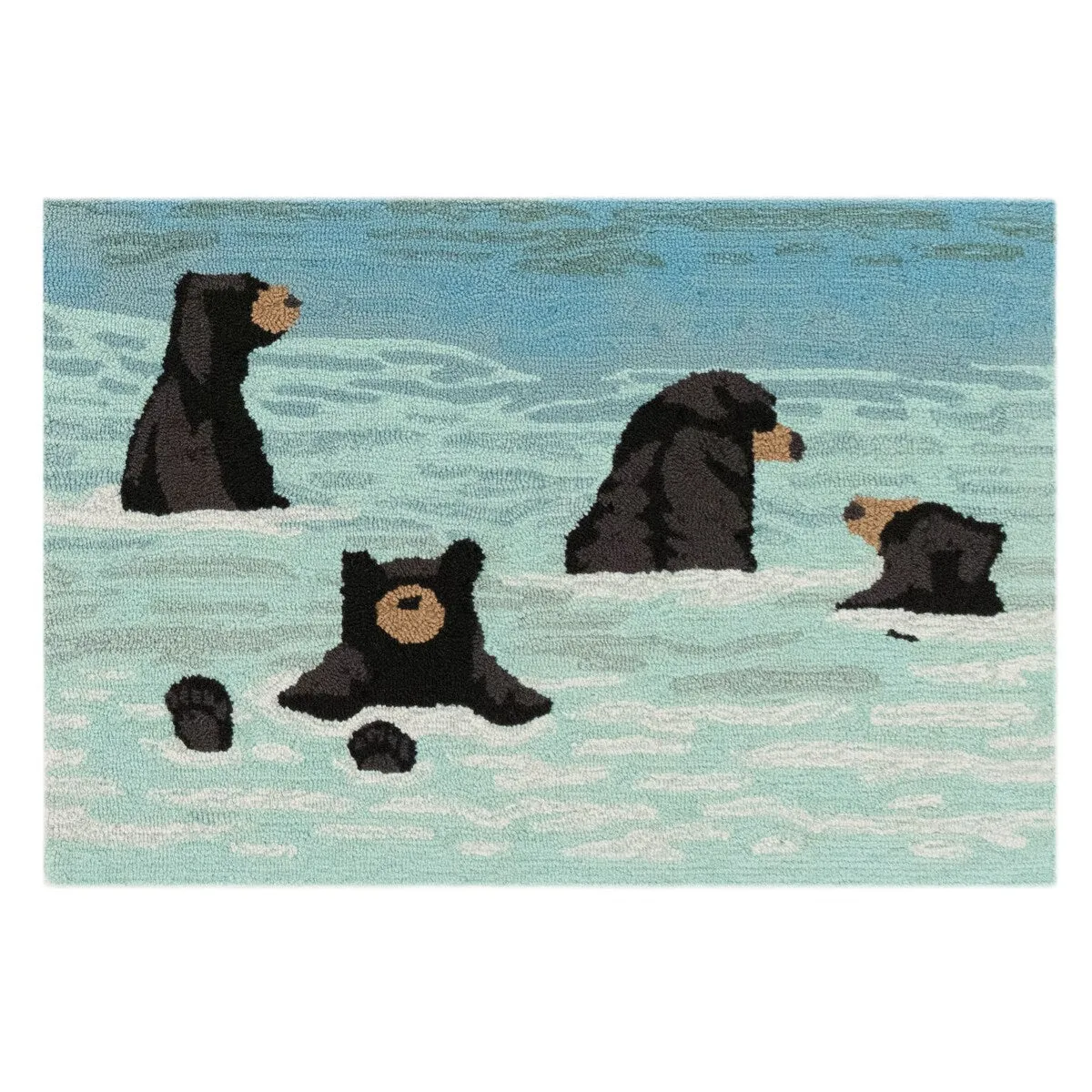 Liora Manne Frontporch Bathing Bears Indoor/Outdoor Rug
