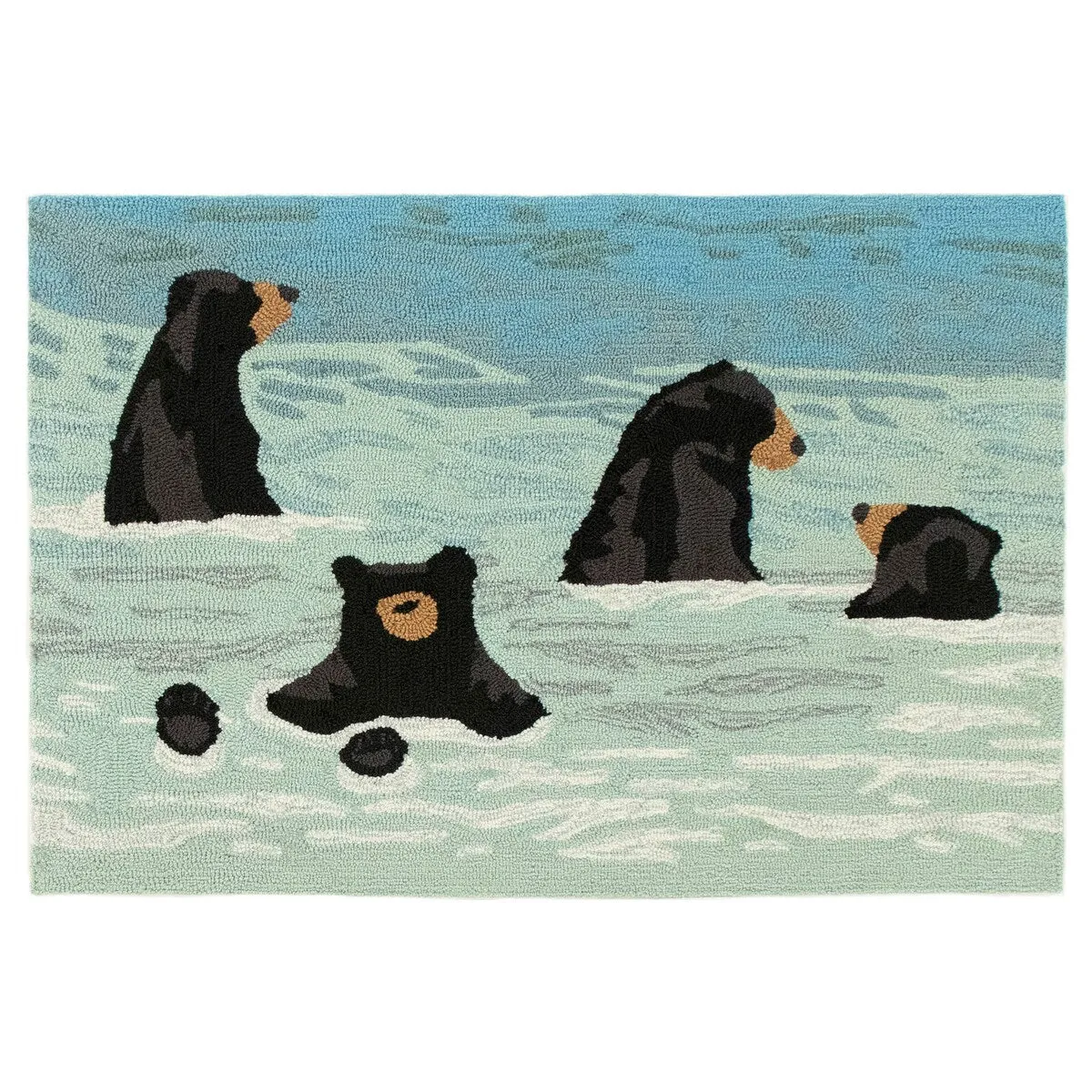 Liora Manne Frontporch Bathing Bears Indoor/Outdoor Rug