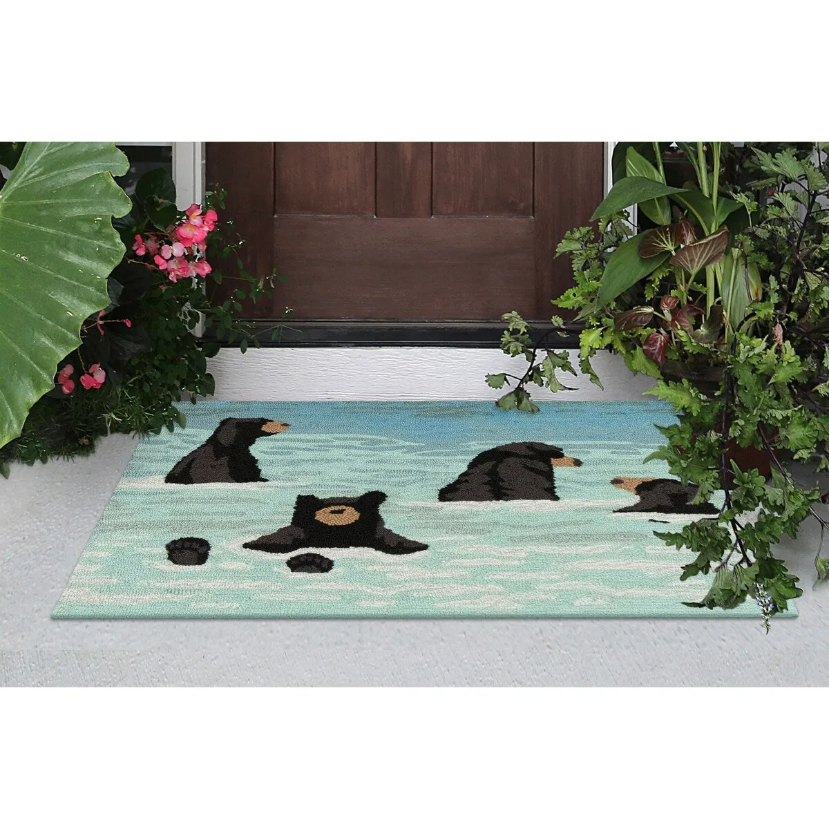 Liora Manne Frontporch Bathing Bears Indoor/Outdoor Rug