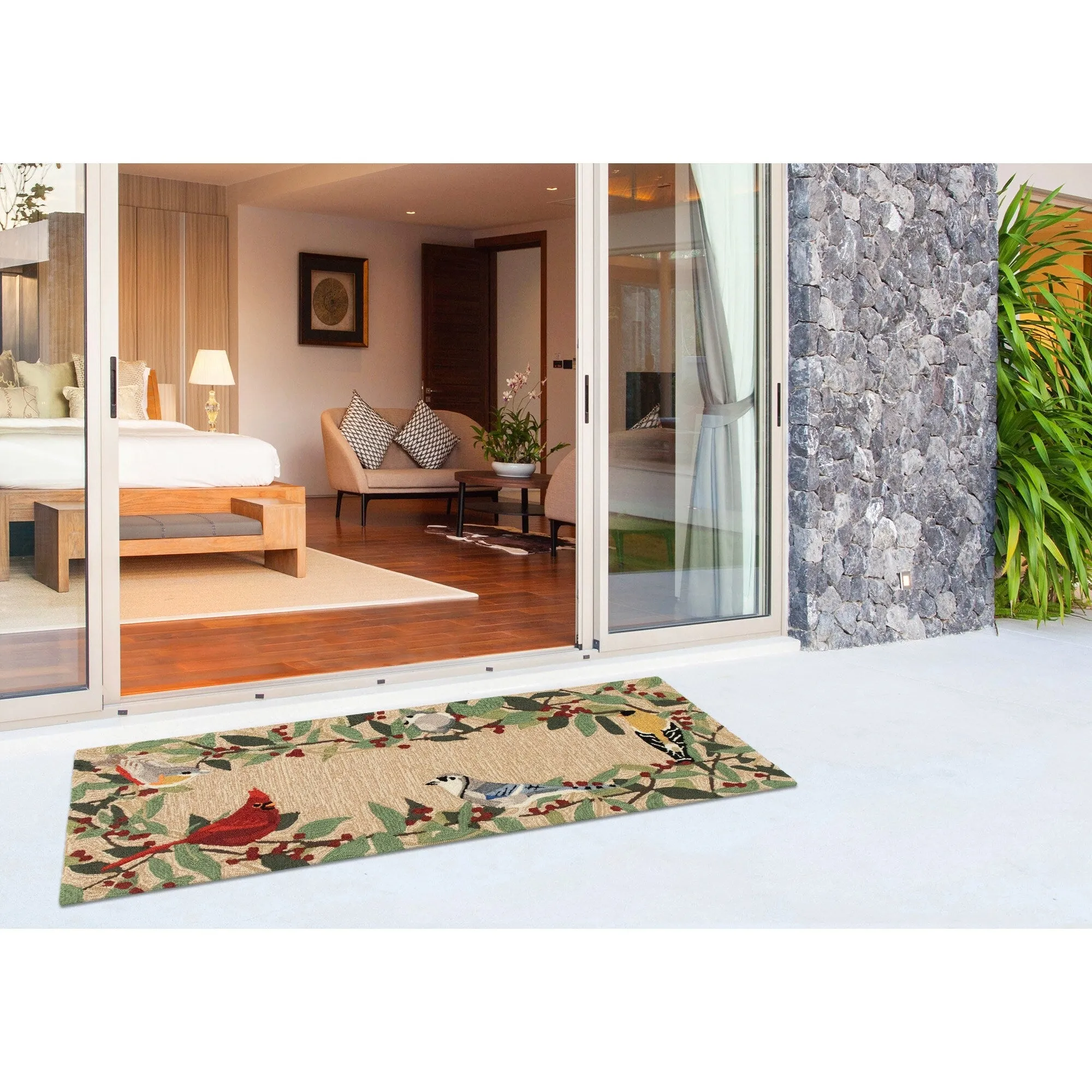 Liora Manne Frontporch Bird Border Indoor/Outdoor Rug