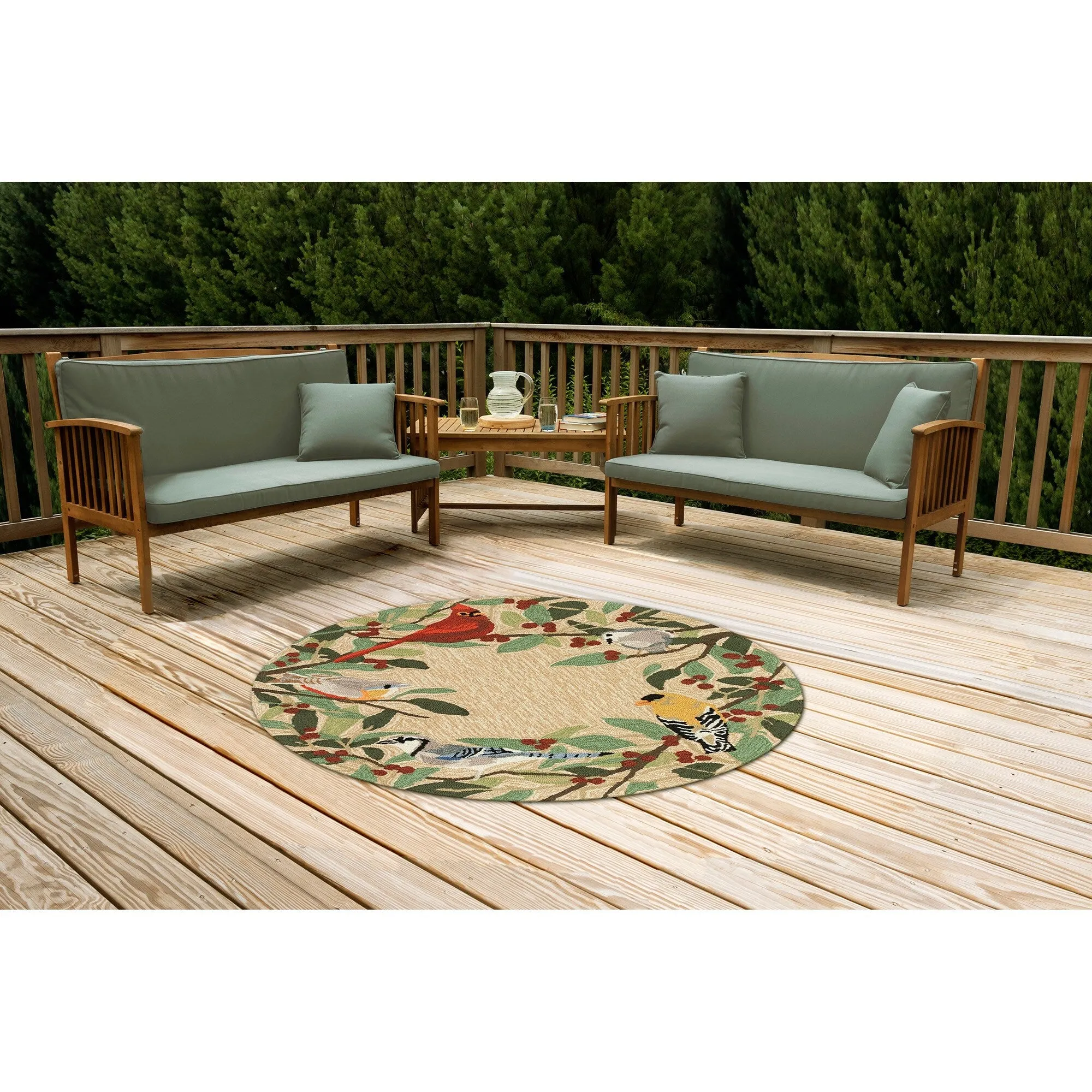 Liora Manne Frontporch Bird Border Indoor/Outdoor Rug