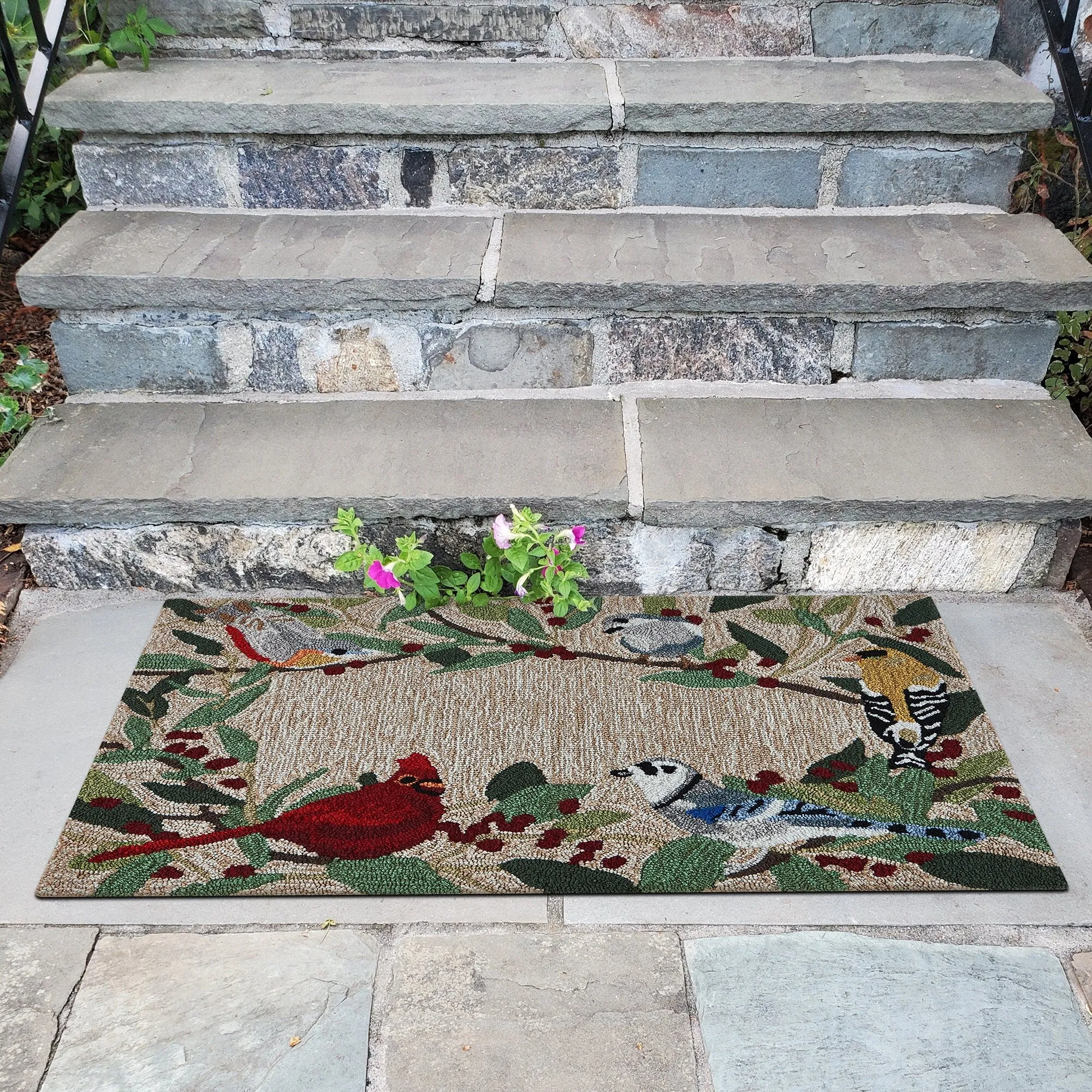 Liora Manne Frontporch Bird Border Indoor/Outdoor Rug