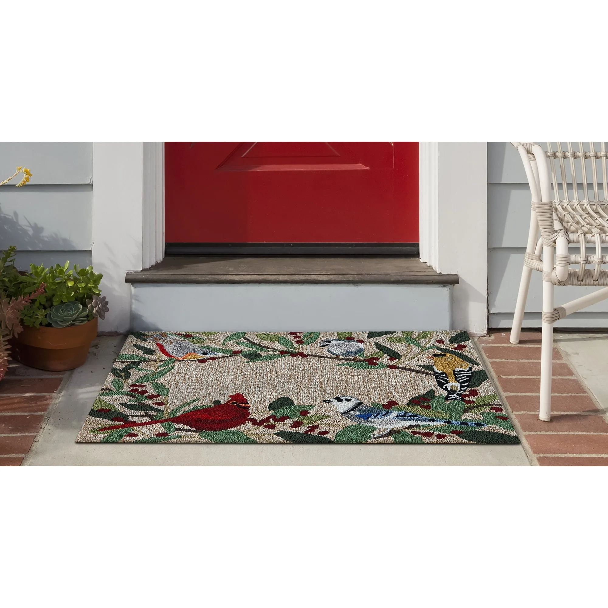 Liora Manne Frontporch Bird Border Indoor/Outdoor Rug