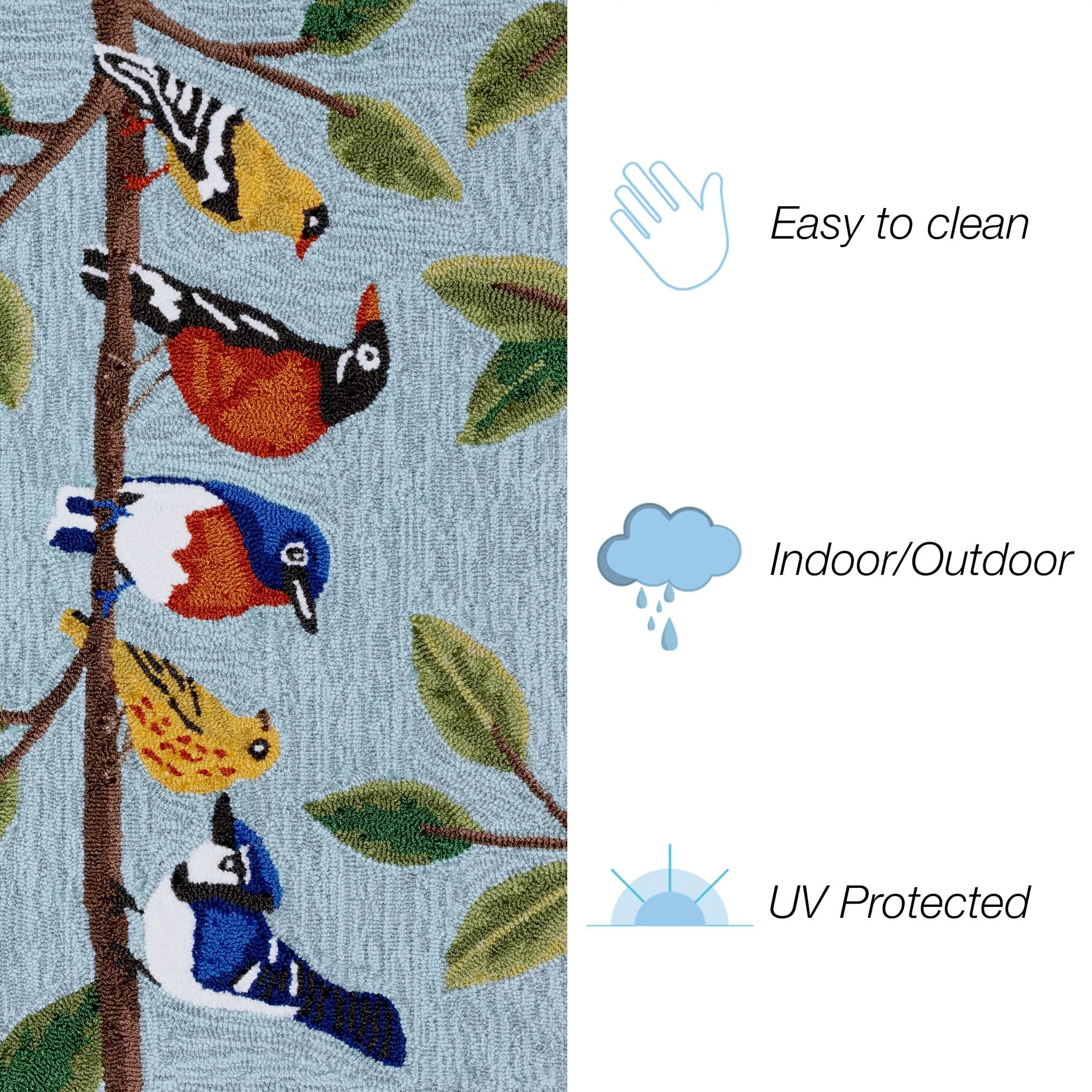 Liora Manne Frontporch Birds On A Branch Indoor/Outdoor Area Rug