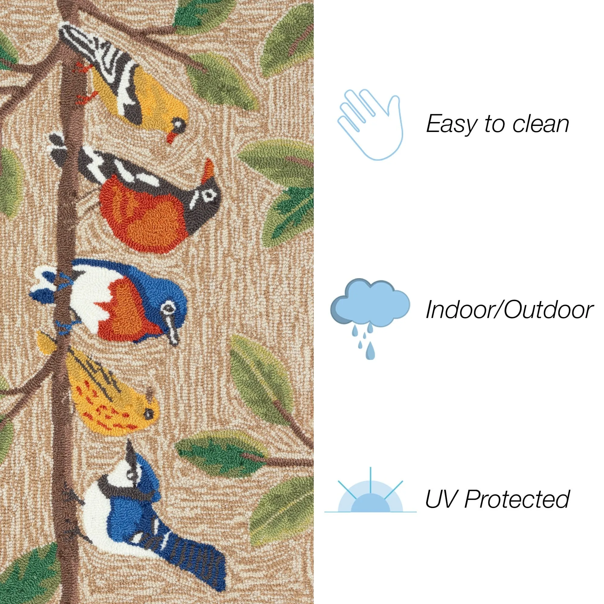 Liora Manne Frontporch Birds On A Branch Indoor/Outdoor Area Rug