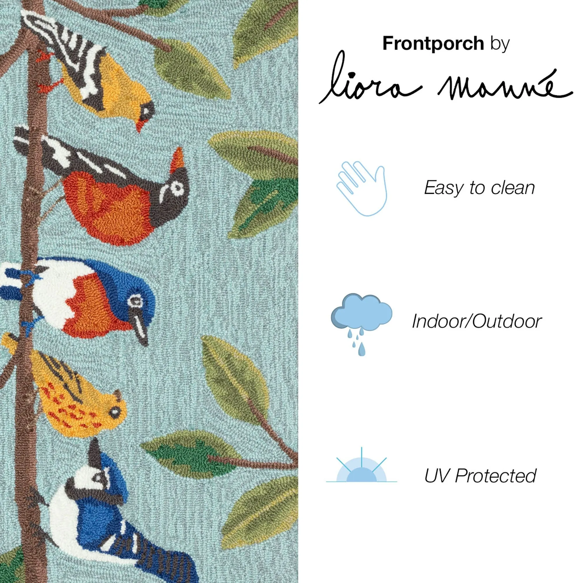 Liora Manne Frontporch Birds On A Branch Indoor/Outdoor Area Rug