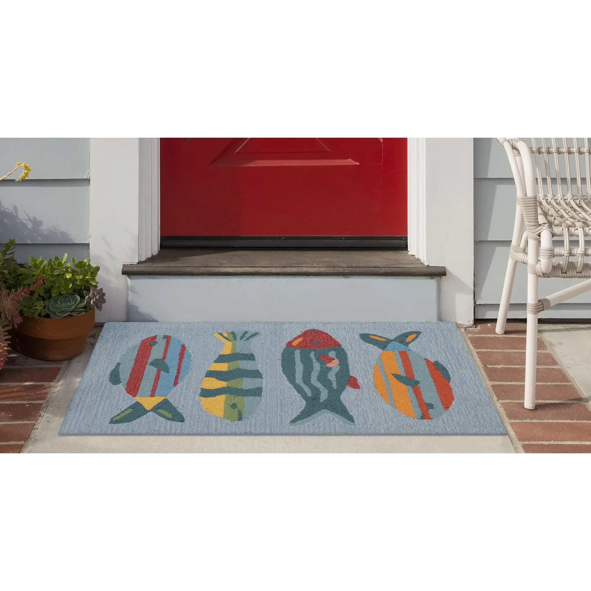Liora Manne Frontporch Fishes Indoor/Outdoor Rug