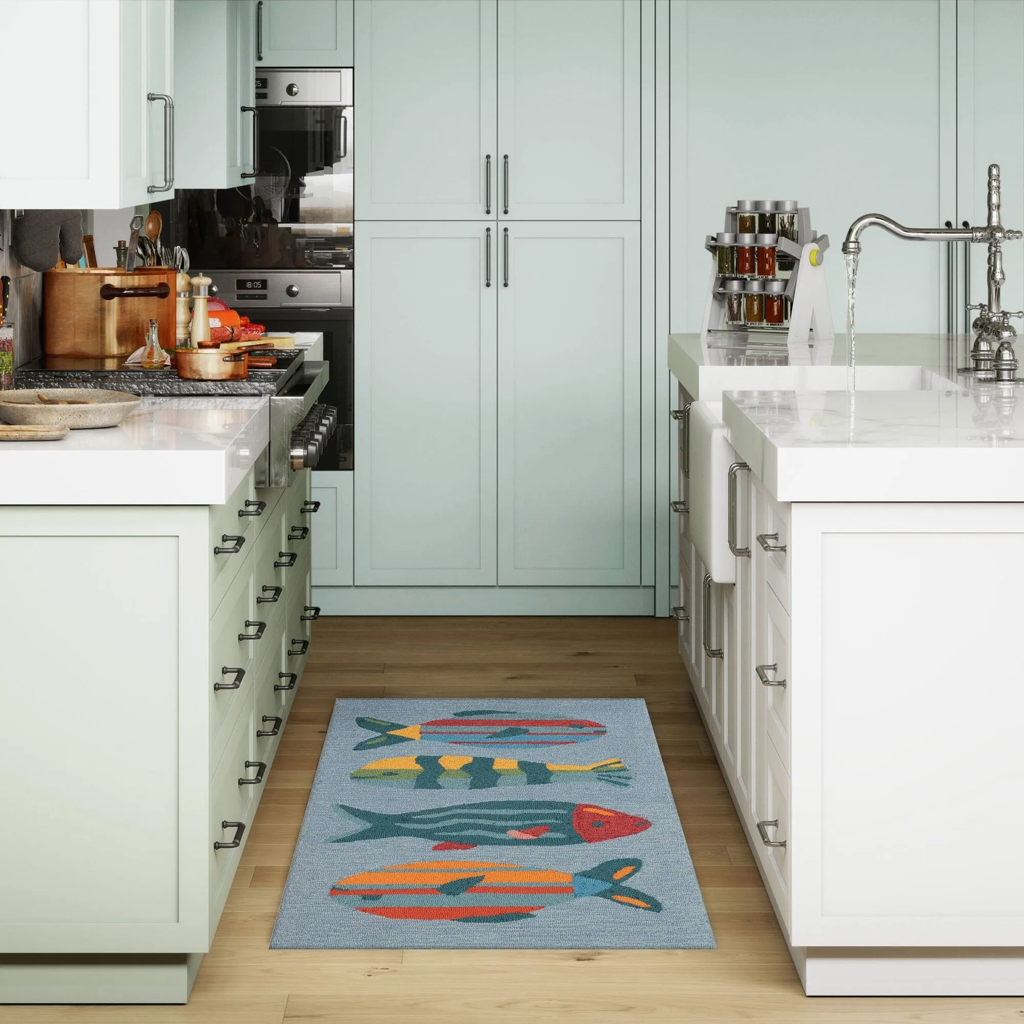 Liora Manne Frontporch Fishes Indoor/Outdoor Rug