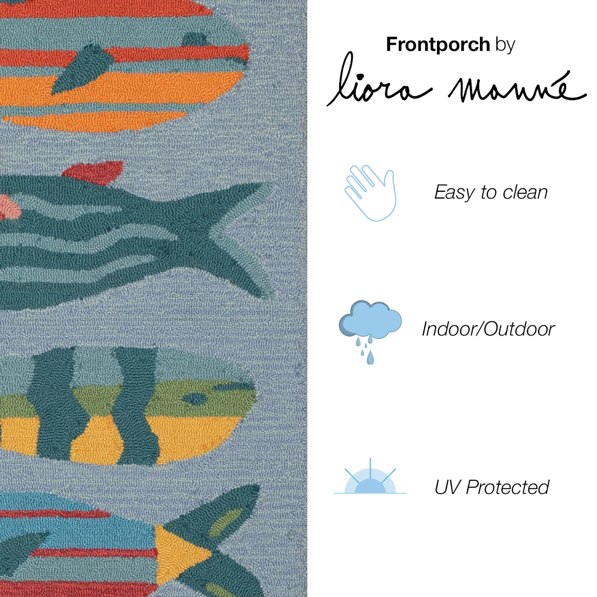 Liora Manne Frontporch Fishes Indoor/Outdoor Rug