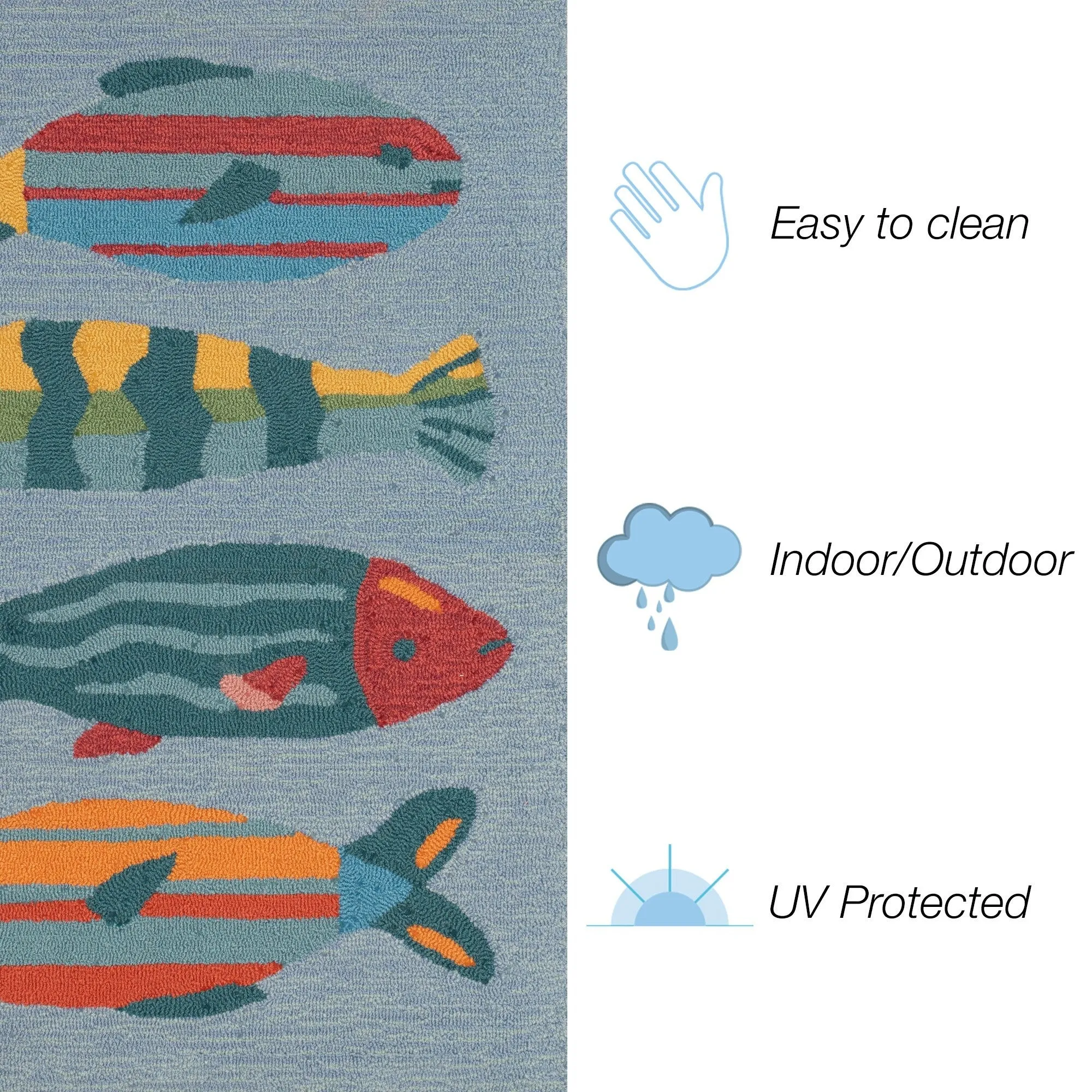 Liora Manne Frontporch Fishes Indoor/Outdoor Rug