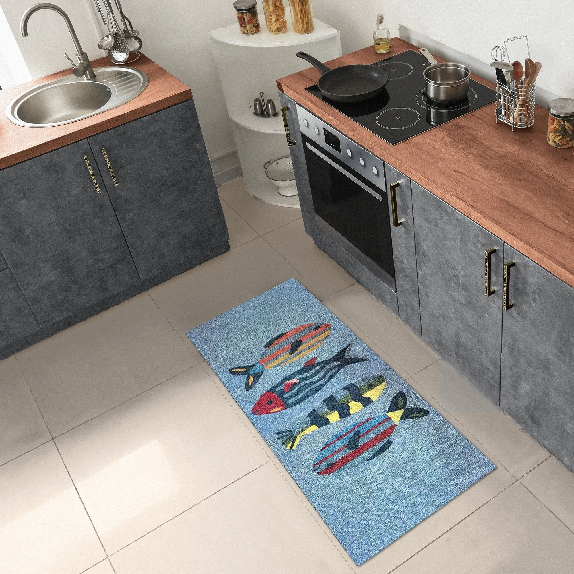 Liora Manne Frontporch Fishes Indoor/Outdoor Rug