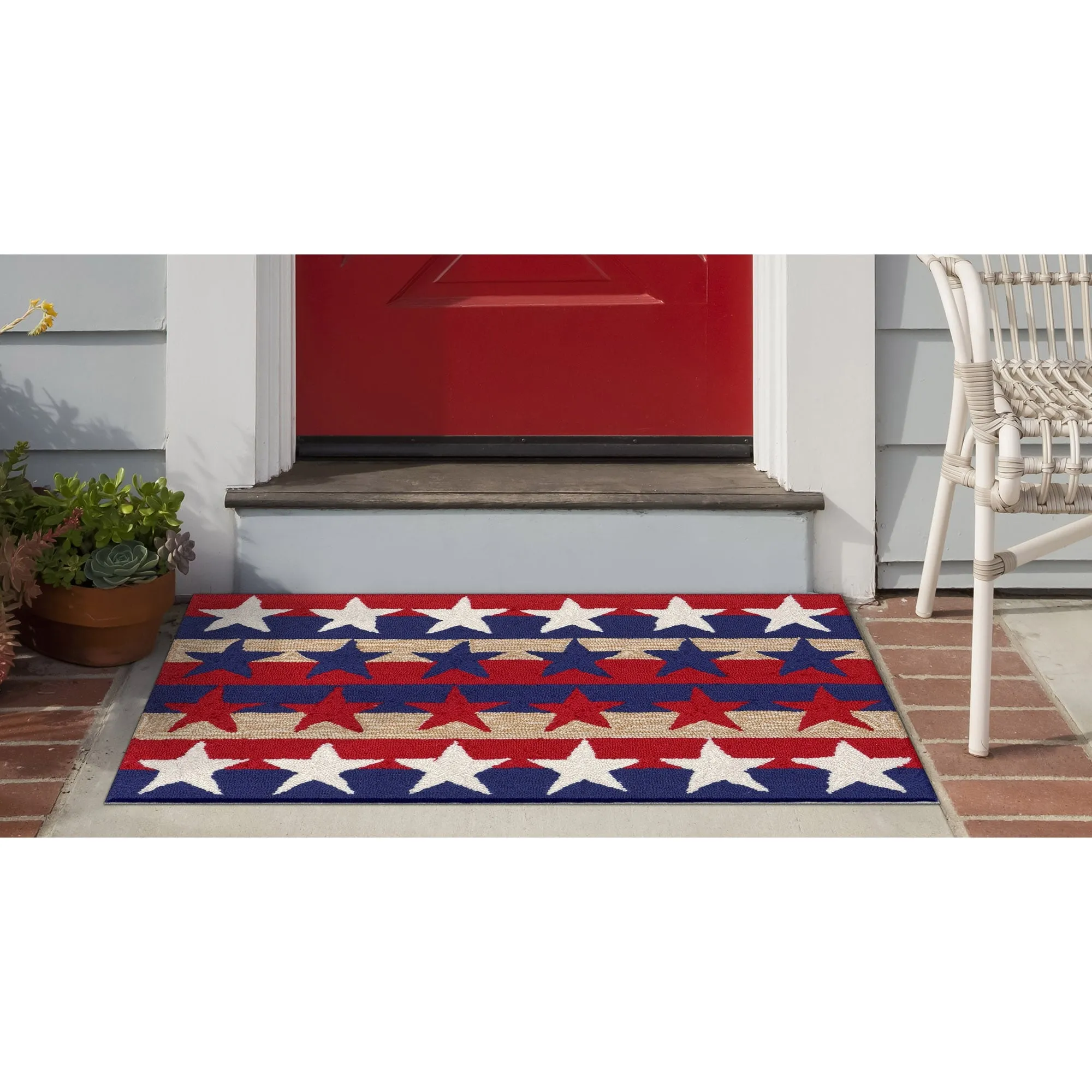 Liora Manne Frontporch Stars & Stripes Indoor/Outdoor Rug