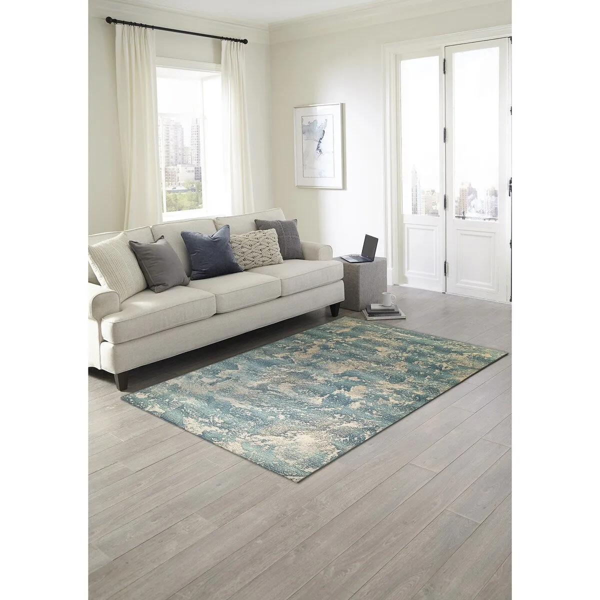 Liora Manne Marina Stormy Sea Abstract Indoor/ Outdoor Area Rug