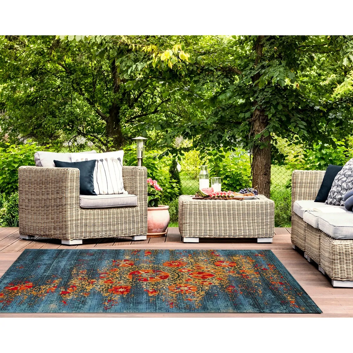 Liora Manne Marina Suzanie Indoor/Outdoor Rug Blue