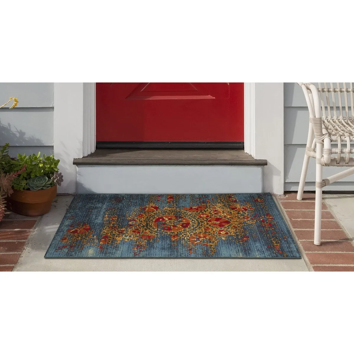 Liora Manne Marina Suzanie Indoor/Outdoor Rug Blue
