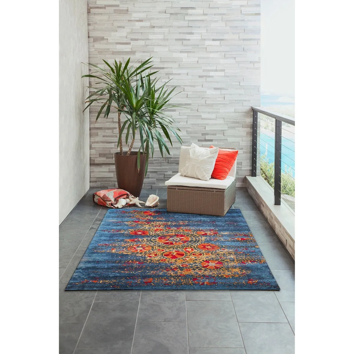 Liora Manne Marina Suzanie Indoor/Outdoor Rug Blue