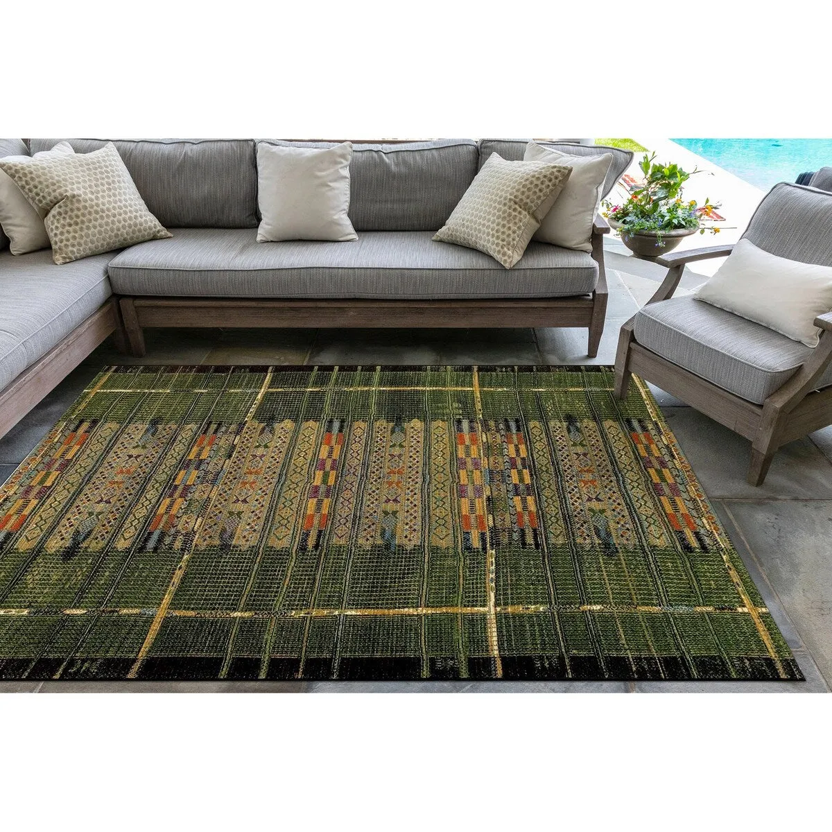 Liora Manne Marina Tribal Stripe Indoor/Outdoor Rug