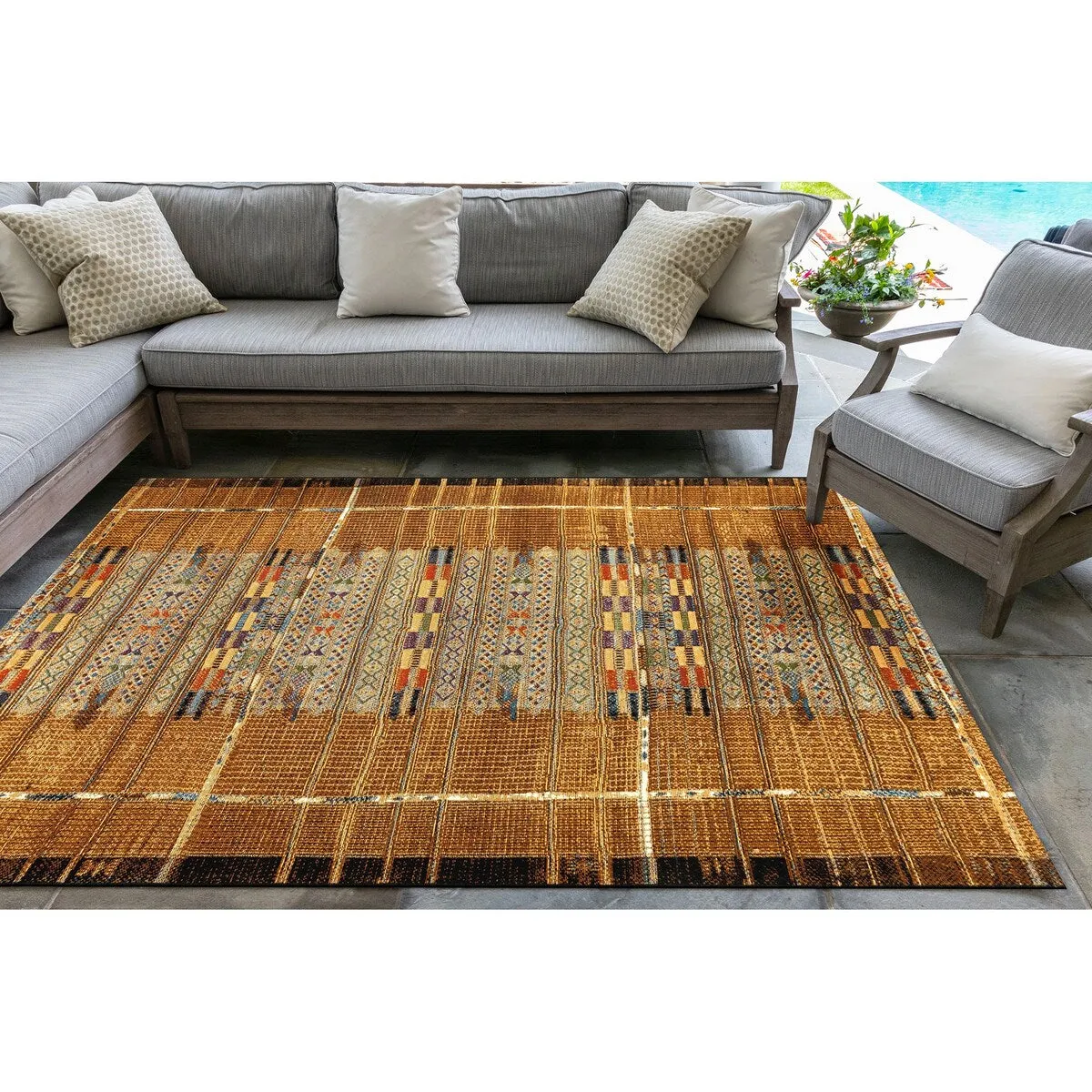 Liora Manne Marina Tribal Stripe Indoor/Outdoor Rug