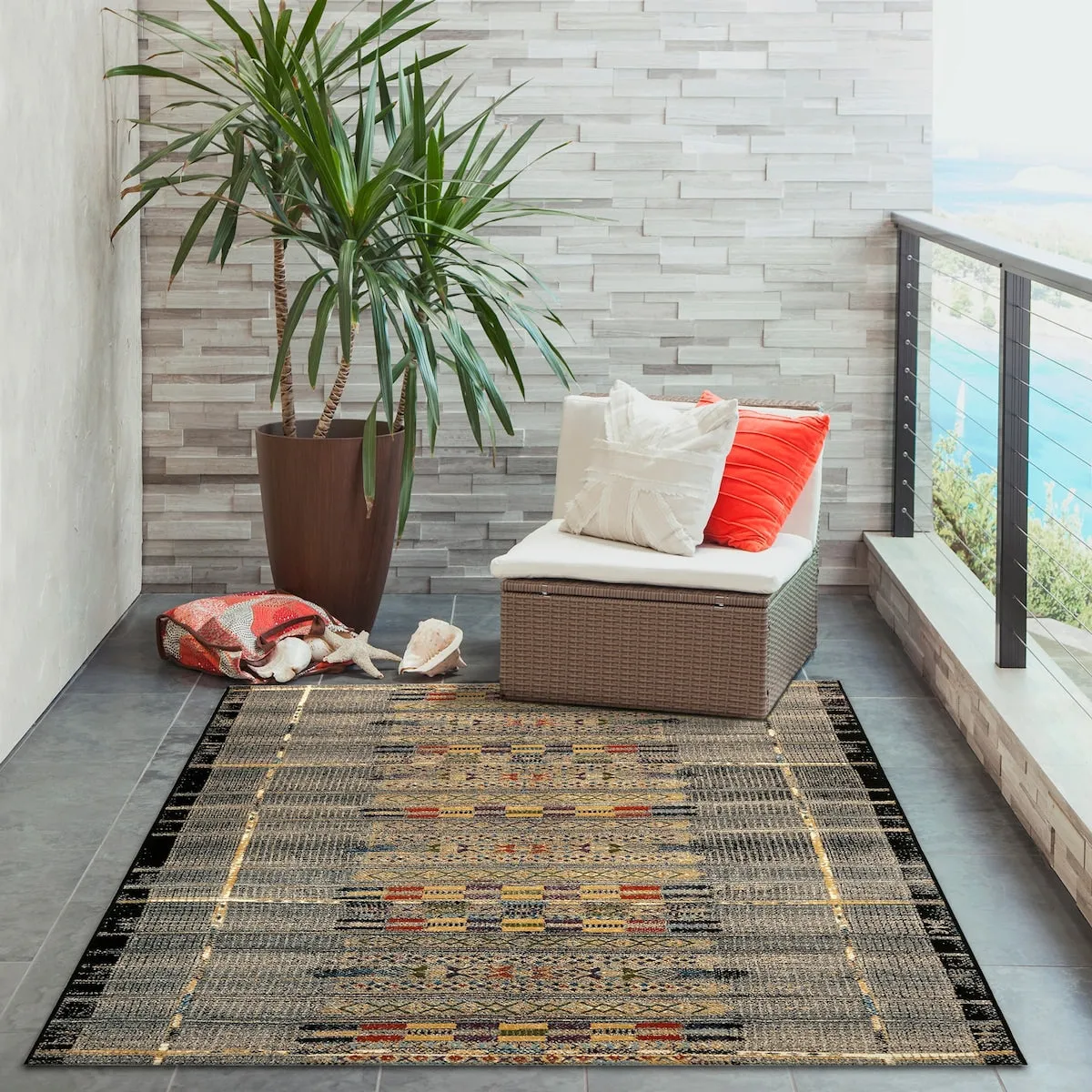 Liora Manne Marina Tribal Stripe Indoor/Outdoor Rug