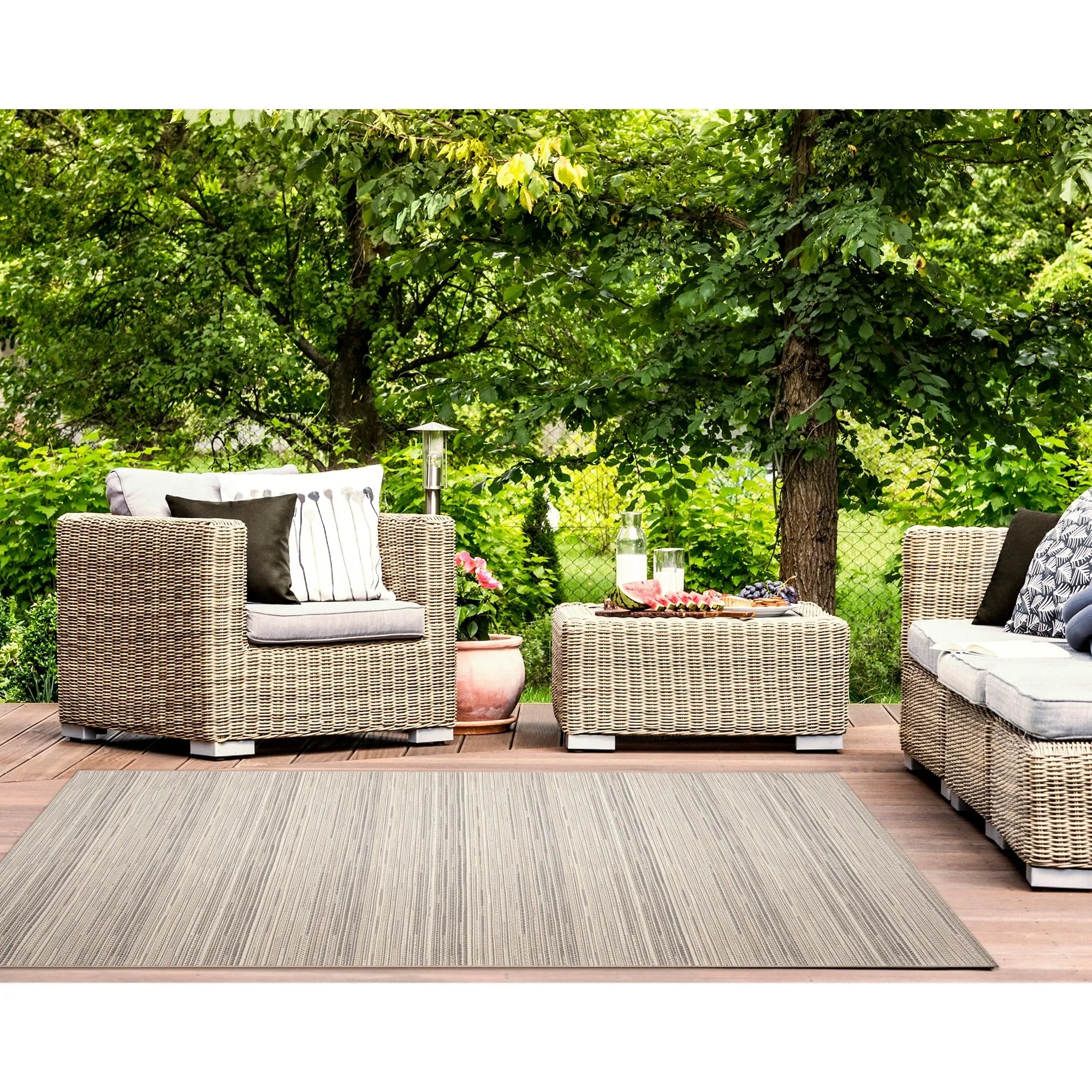 Liora Manne Miranda Tweed Stripe Indoor/Outdoor Rug