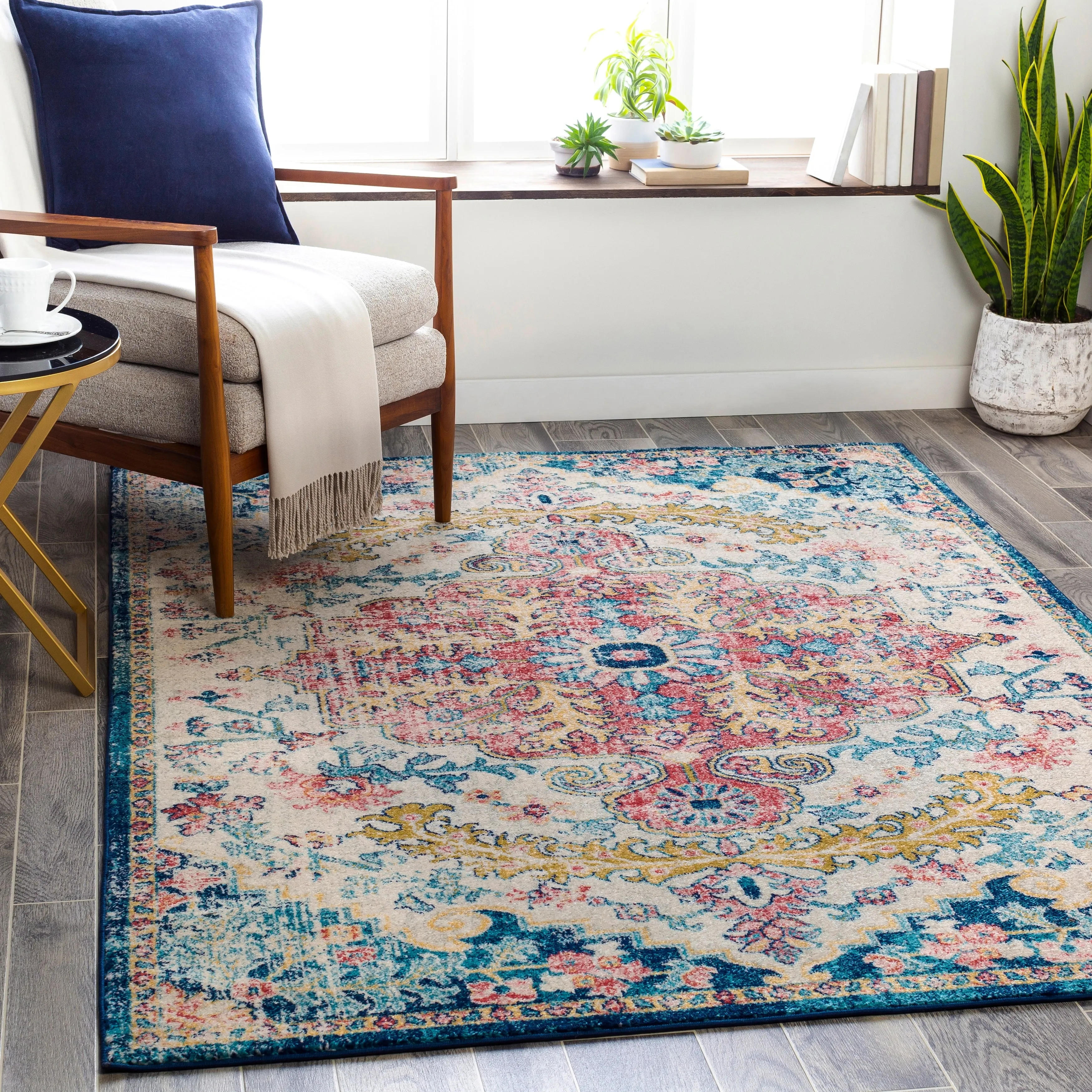 Livabliss Addie Boho Persian Medallion Area Rug