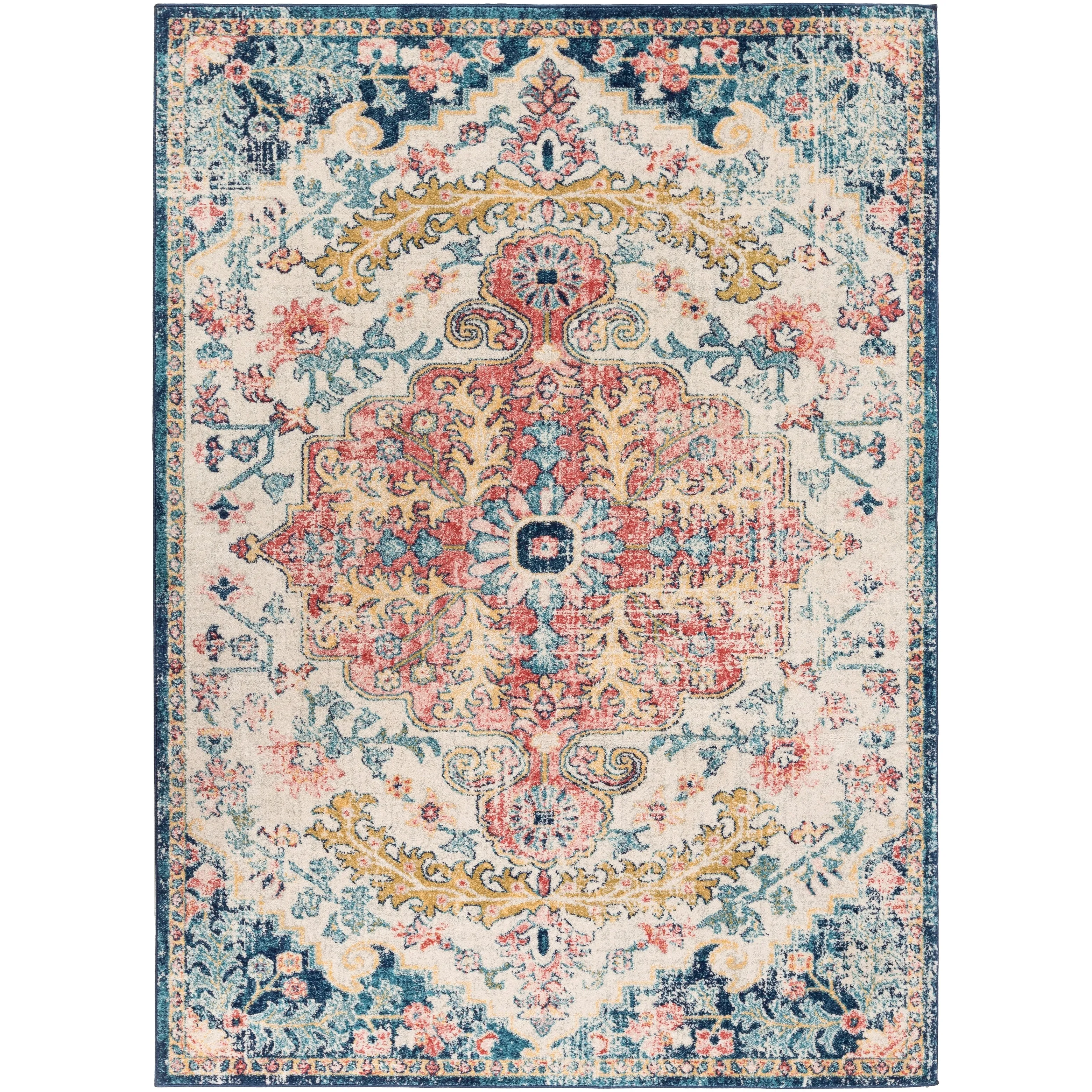 Livabliss Addie Boho Persian Medallion Area Rug